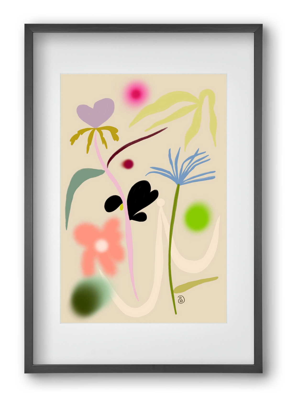 QUIET FLOWERS DANCE, 40x60 cm (30x45 cm), Fekete keret, paszpartuval
