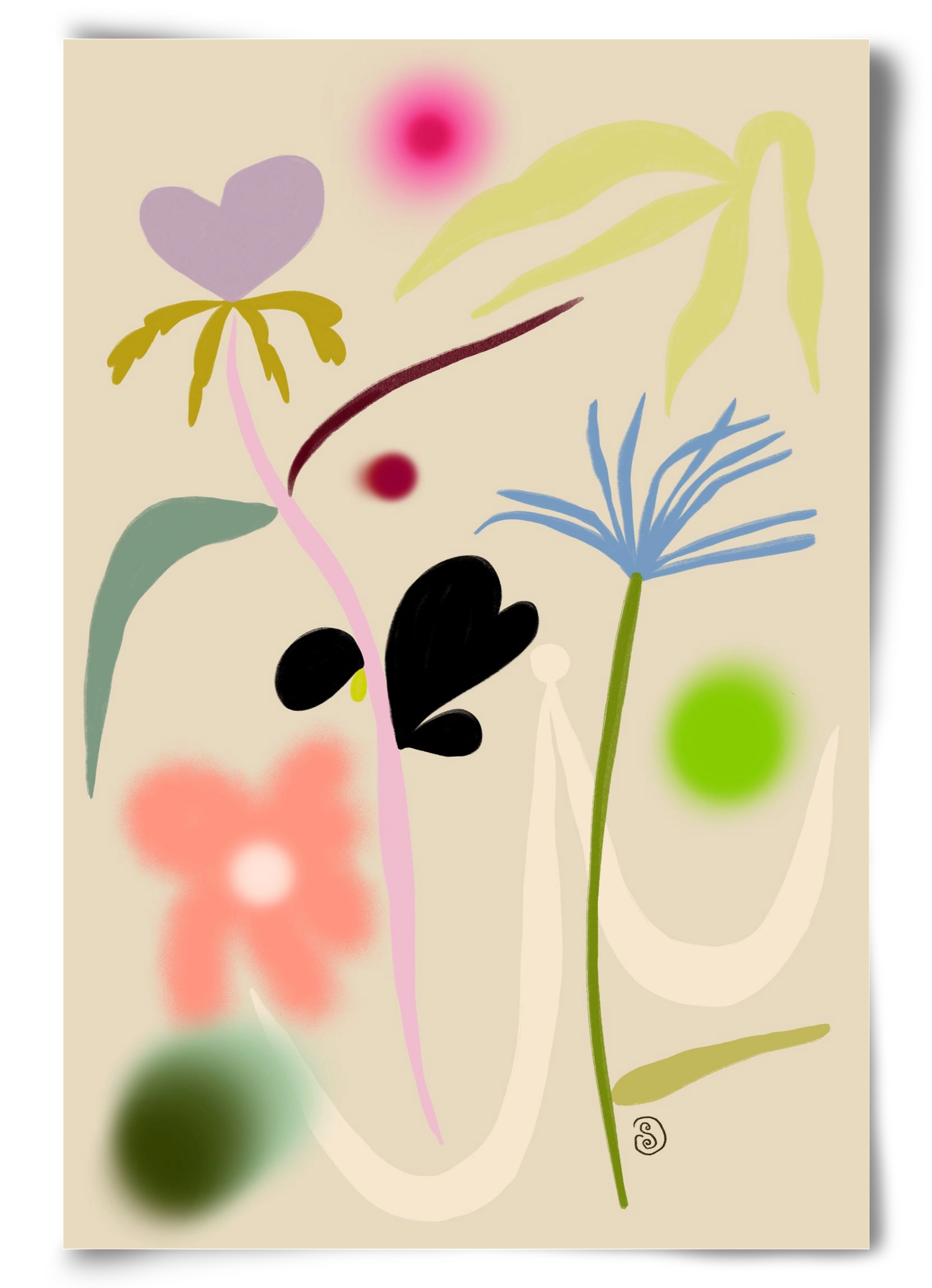 QUIET FLOWERS DANCE, 60x90 cm, Keret nélkül