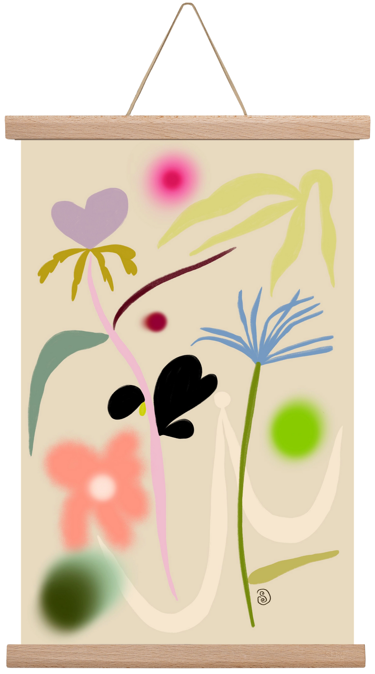 QUIET FLOWERS DANCE, 30x45 cm (30x45 cm), Tölgy akasztó