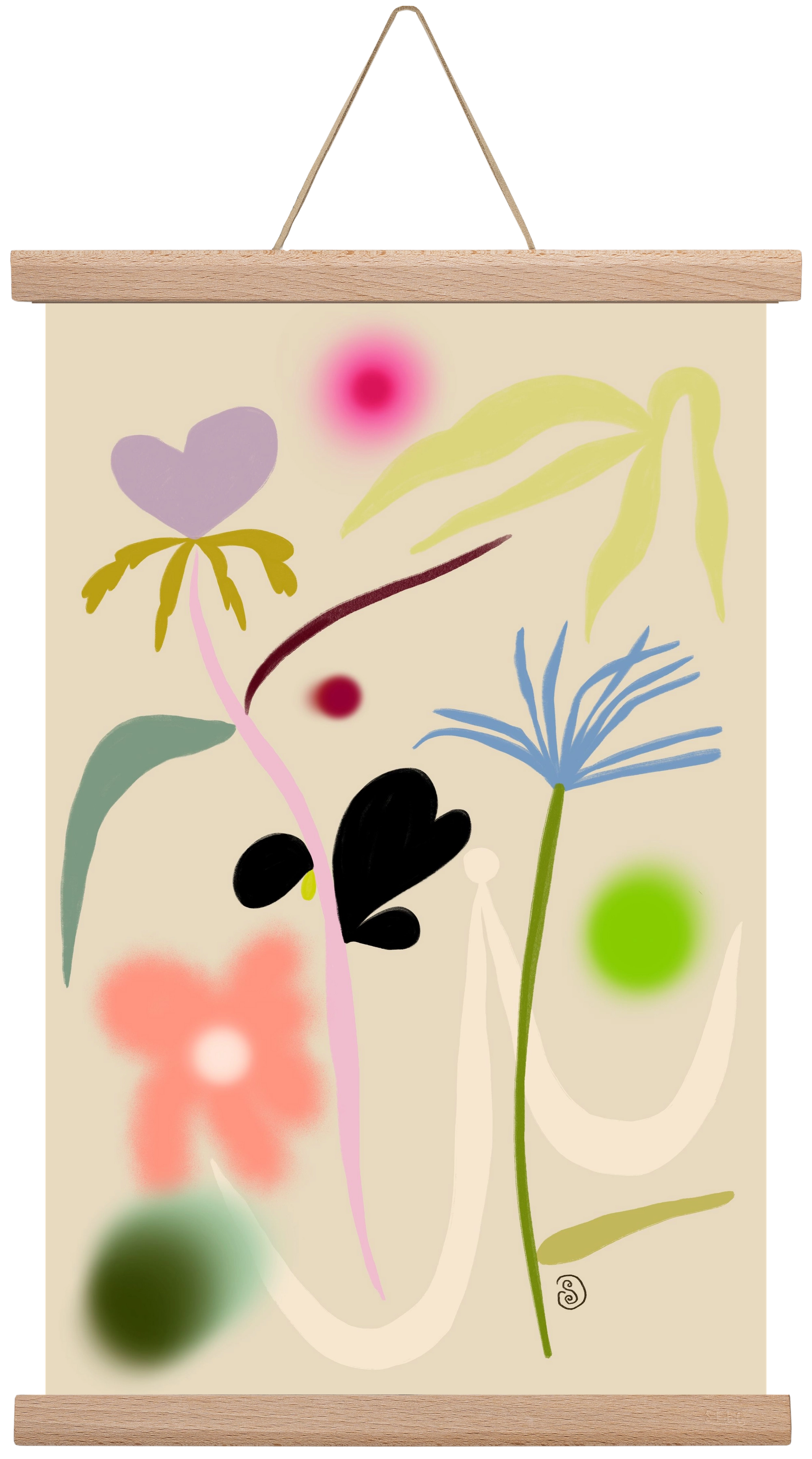 QUIET FLOWERS DANCE, 30x45 cm (30x45 cm), Tölgy akasztó