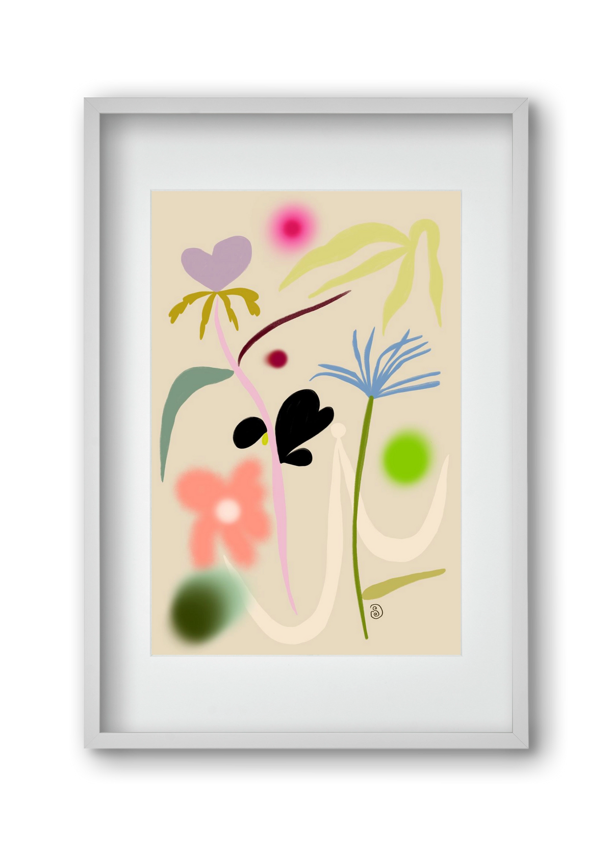 QUIET FLOWERS DANCE, 30x45 cm (20x30 cm), Fehér keret, paszpartuval