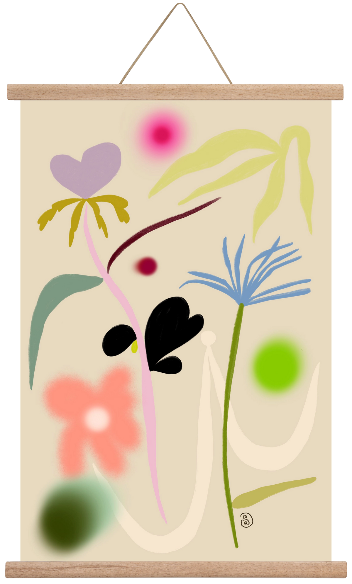 QUIET FLOWERS DANCE, 40x60 cm (40x60 cm), Tölgy akasztó