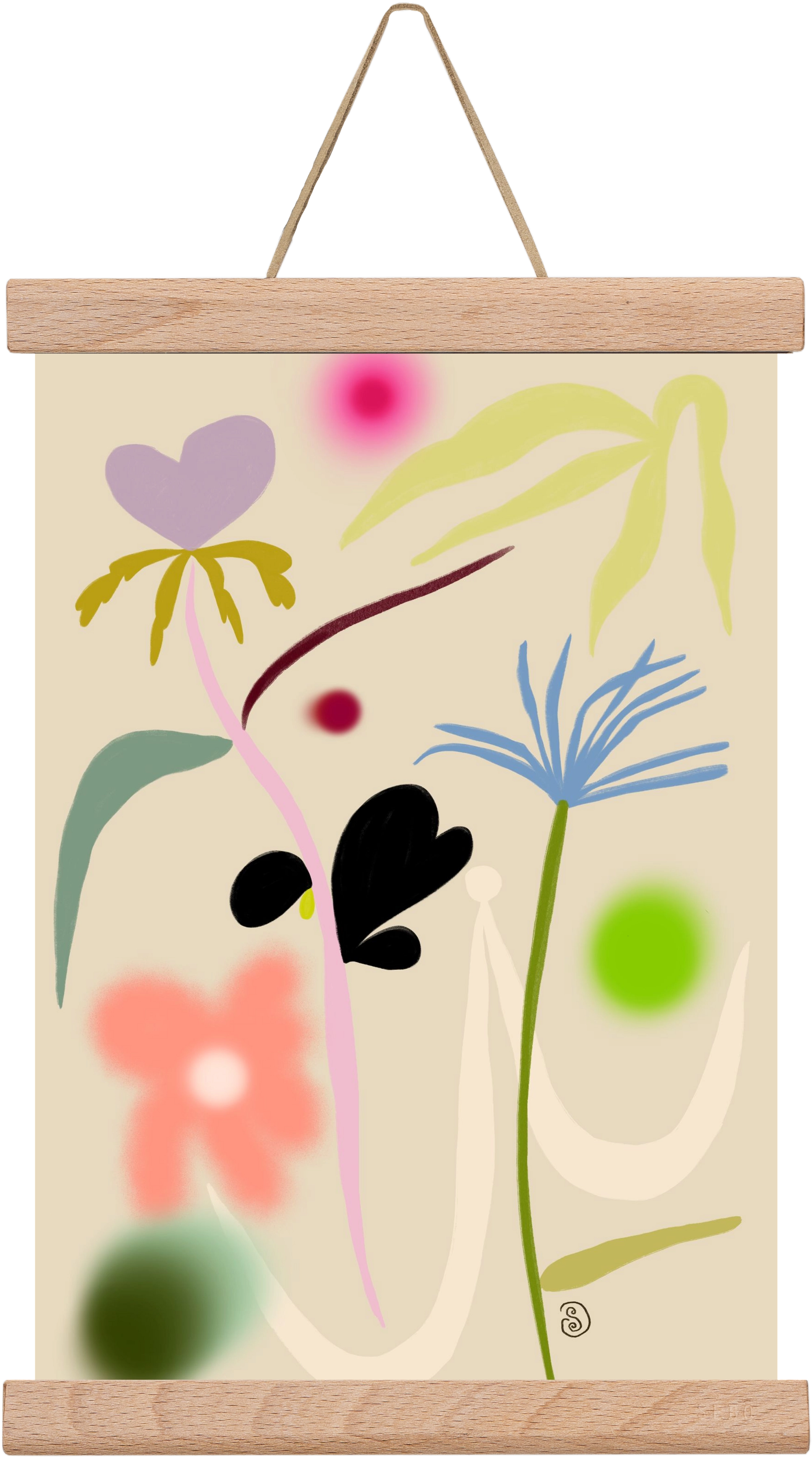 QUIET FLOWERS DANCE, 20x30 cm (20x30 cm), Tölgy akasztó