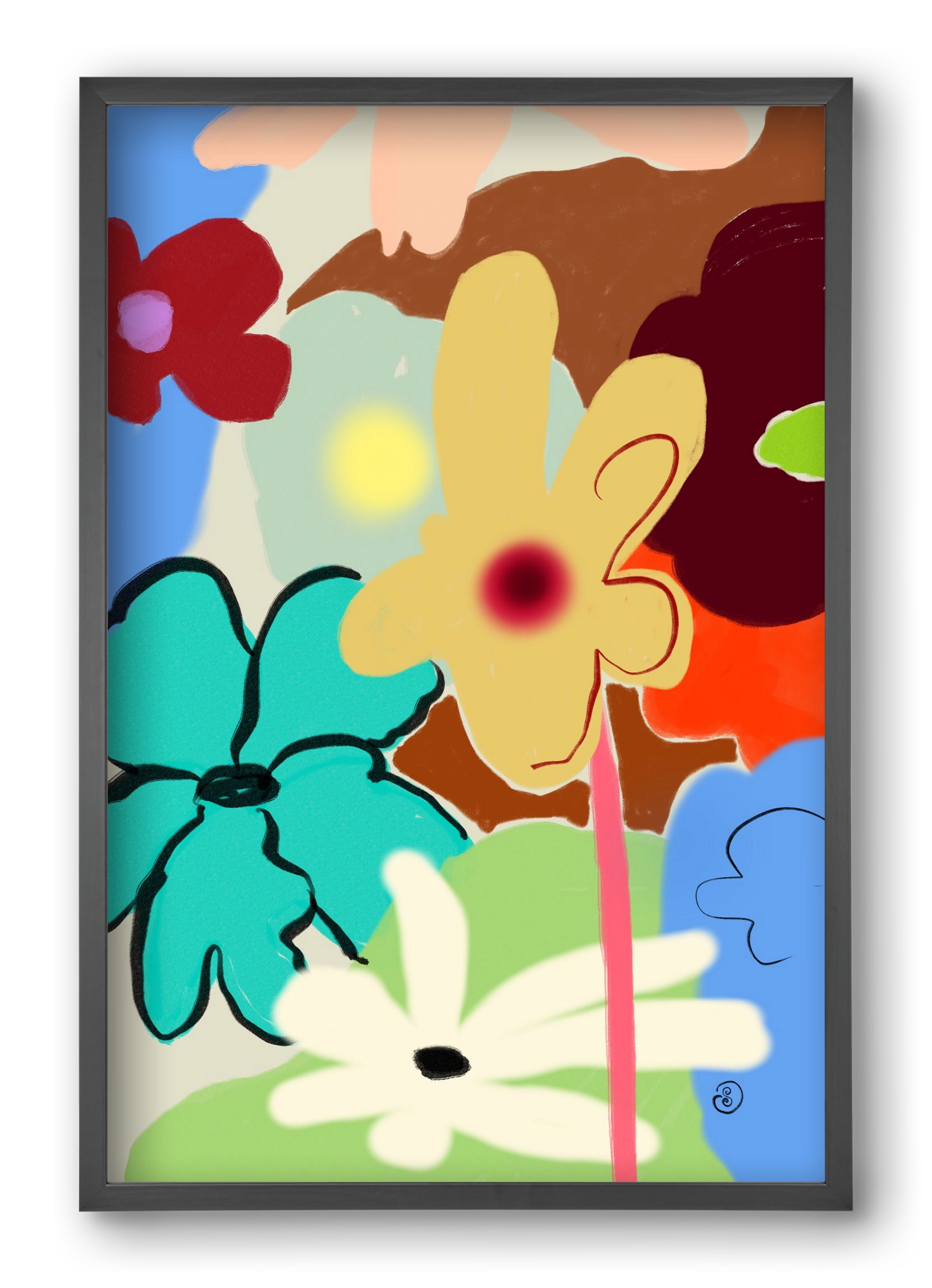 LOUD FLOWERS DANCE, 40x60 cm (40x60 cm), Fekete keret