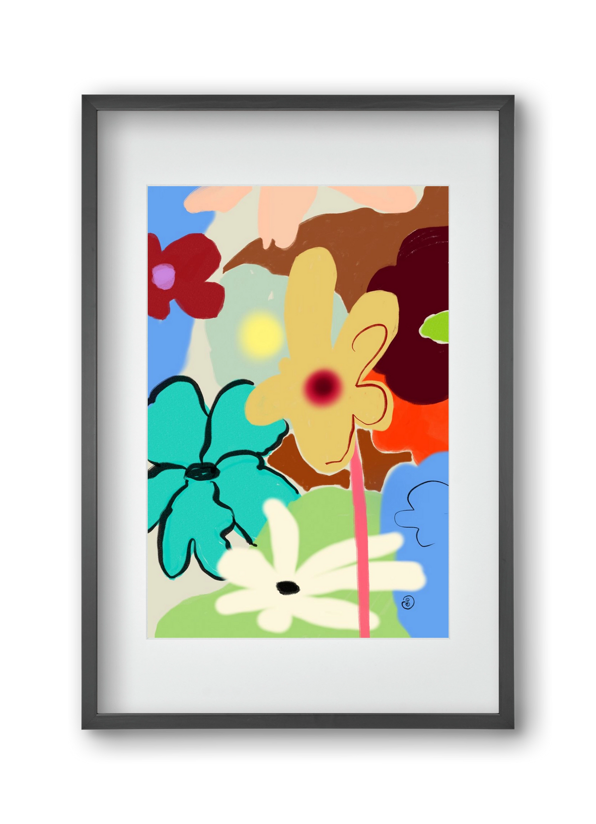 LOUD FLOWERS DANCE, 30x45 cm (20x30 cm), Fekete keret, paszpartuval