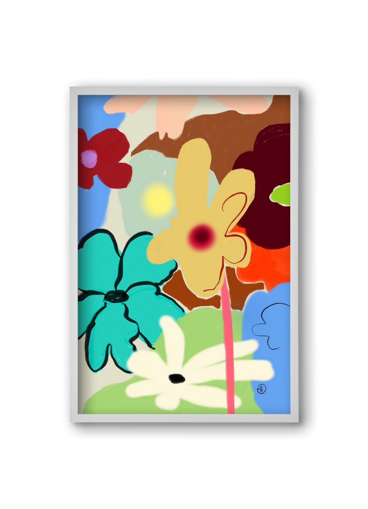 LOUD FLOWERS DANCE, 20x30 cm (20x30 cm), Fehér keret