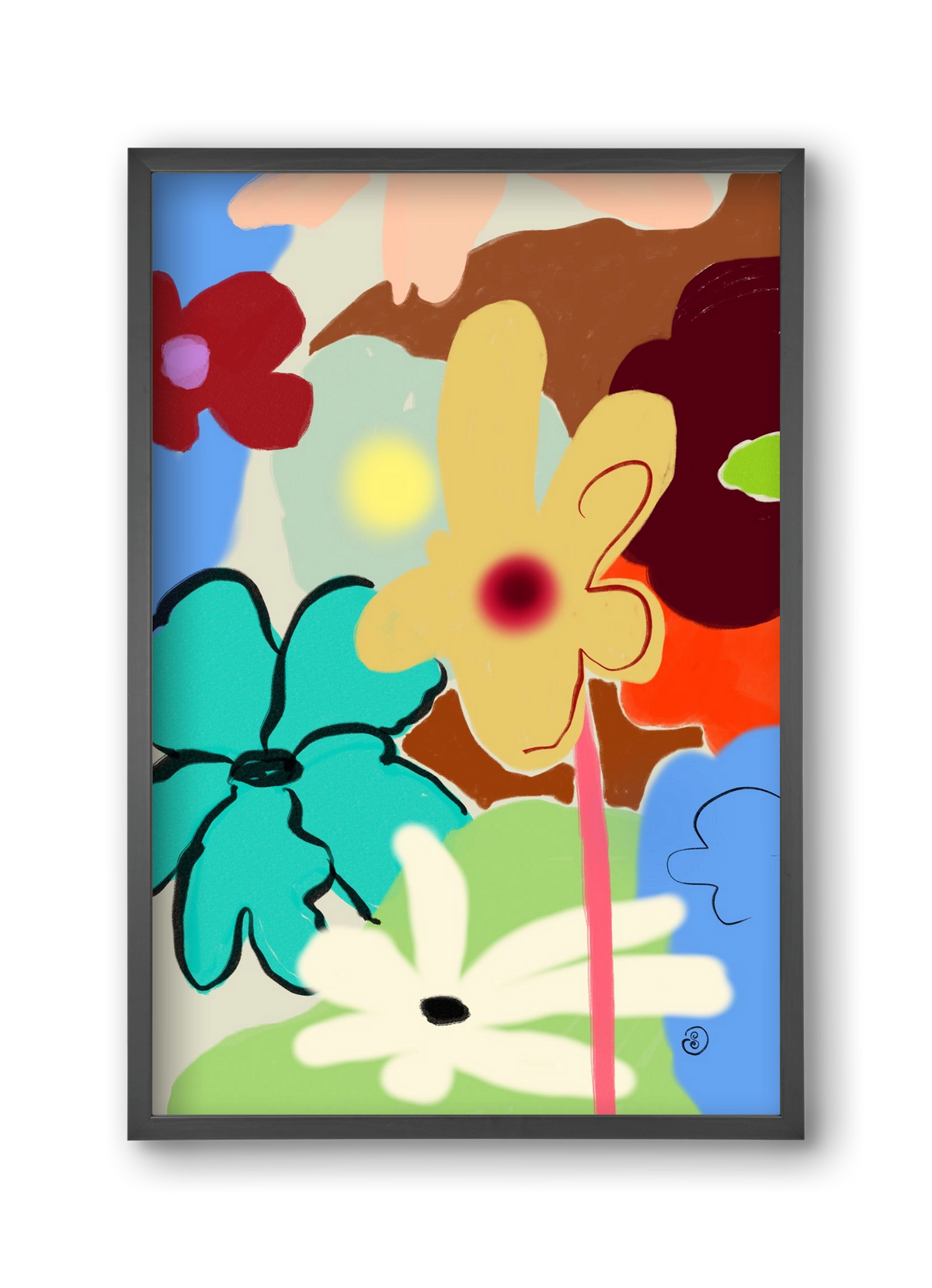 LOUD FLOWERS DANCE, 30x45 cm (30x45 cm), Fekete keret