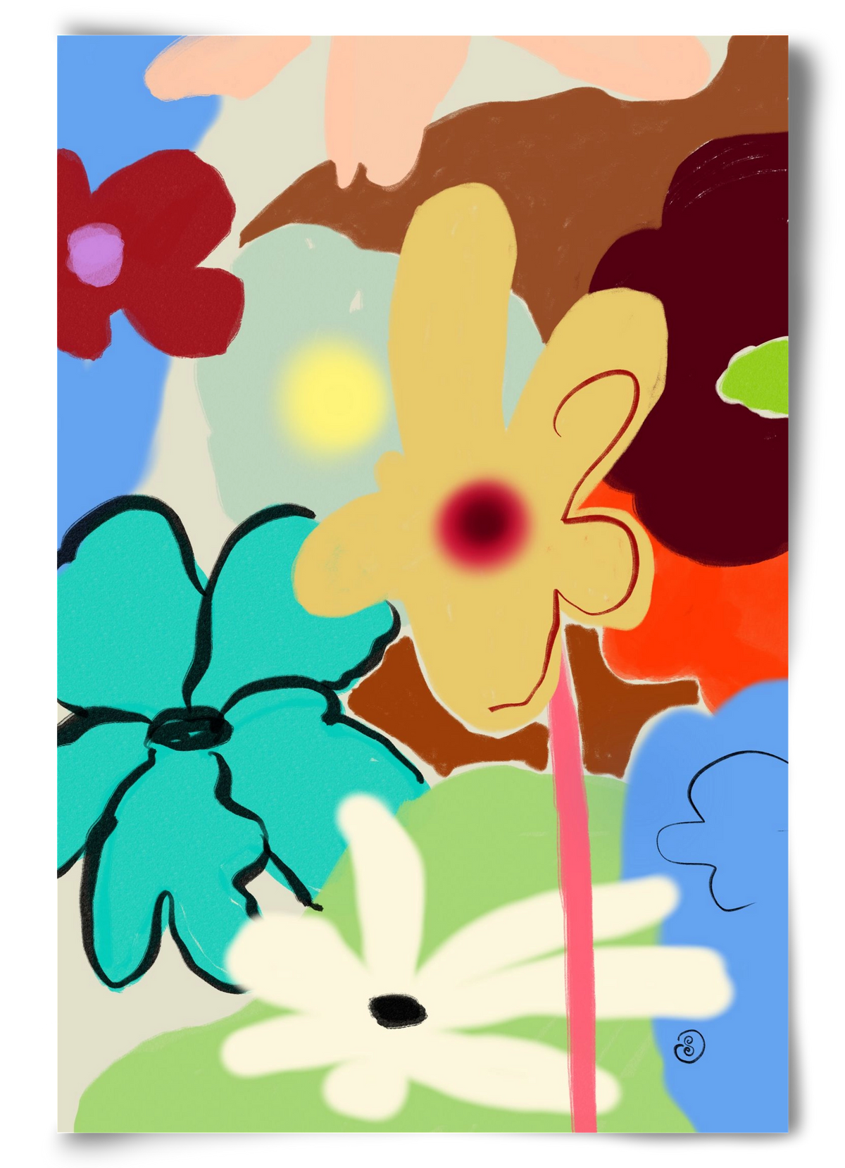 LOUD FLOWERS DANCE, 60x90 cm, Keret nélkül