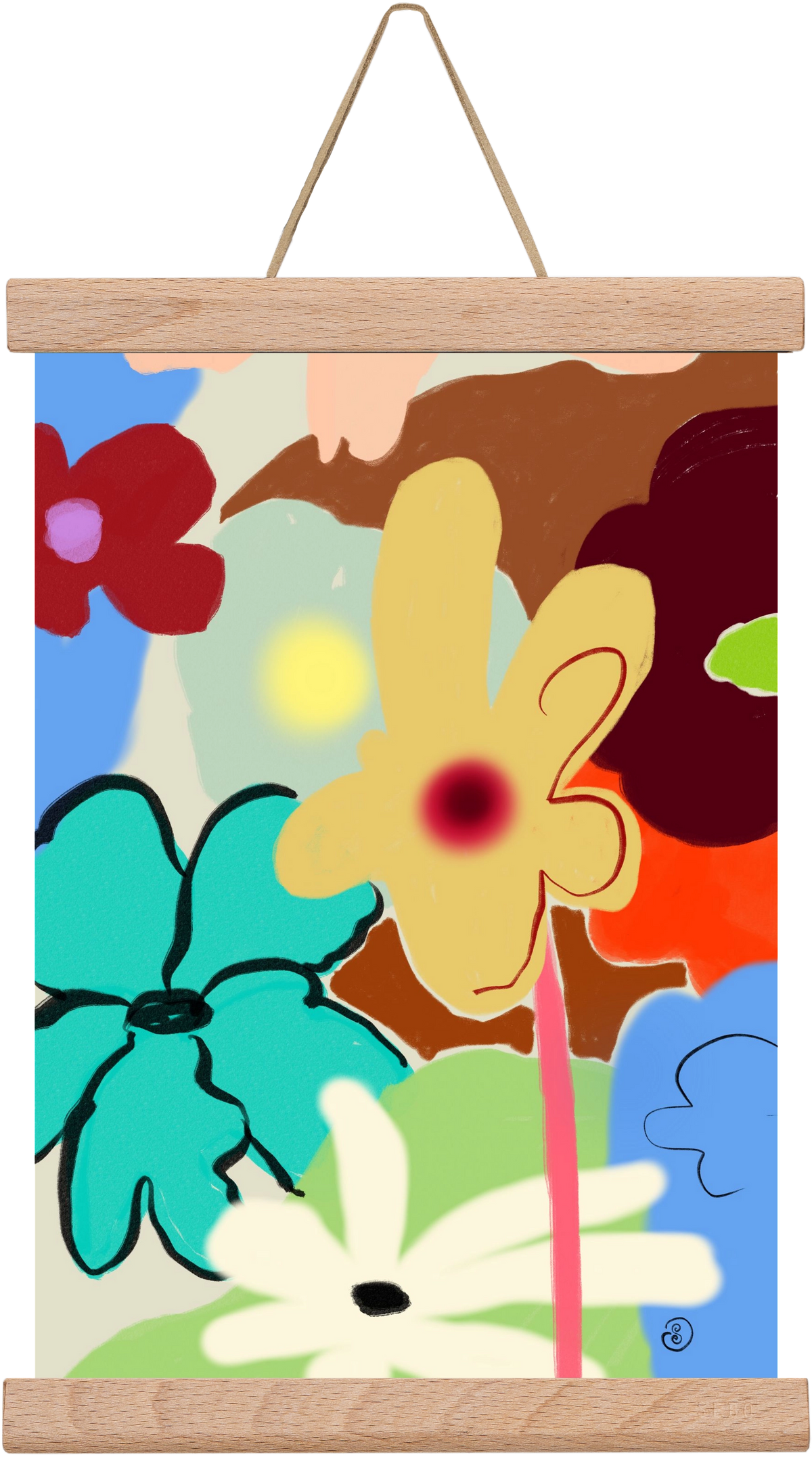 LOUD FLOWERS DANCE, 20x30 cm (20x30 cm), Tölgy akasztó