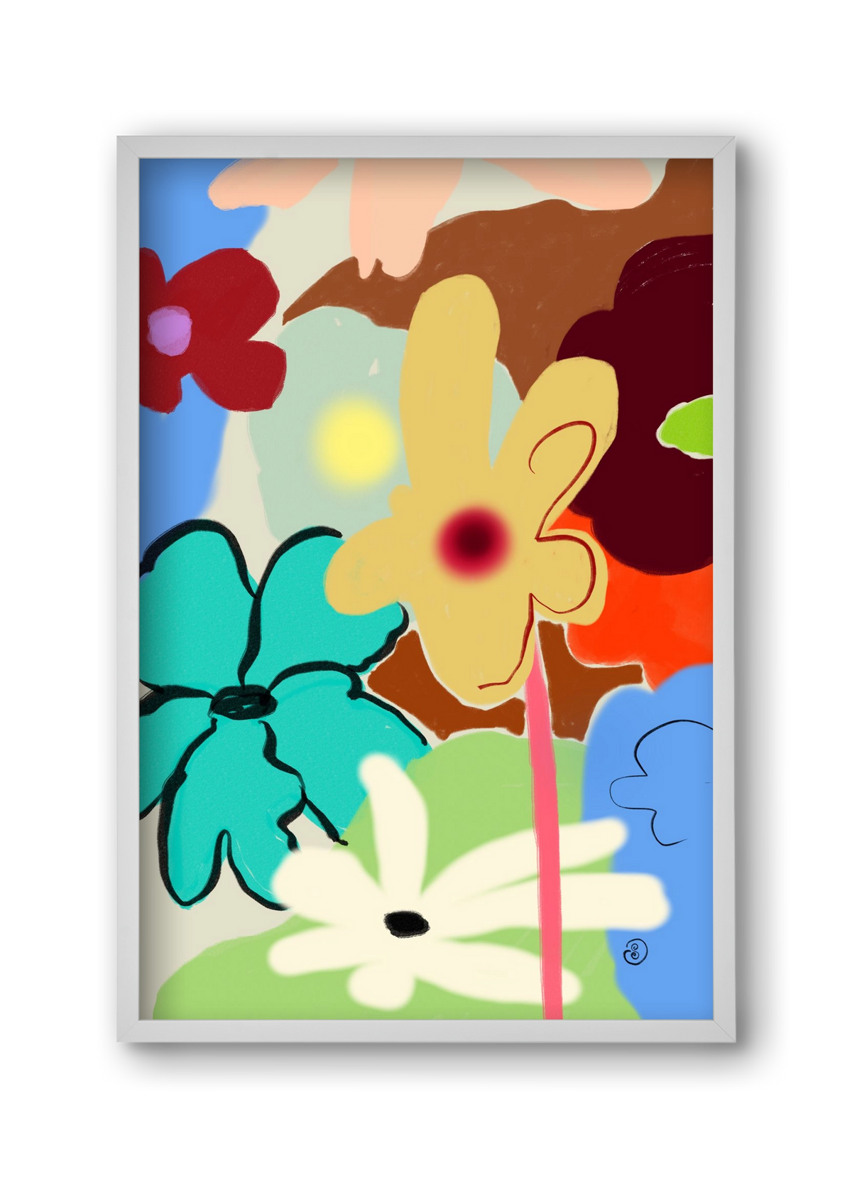 LOUD FLOWERS DANCE, 30x45 cm (30x45 cm), Fehér keret