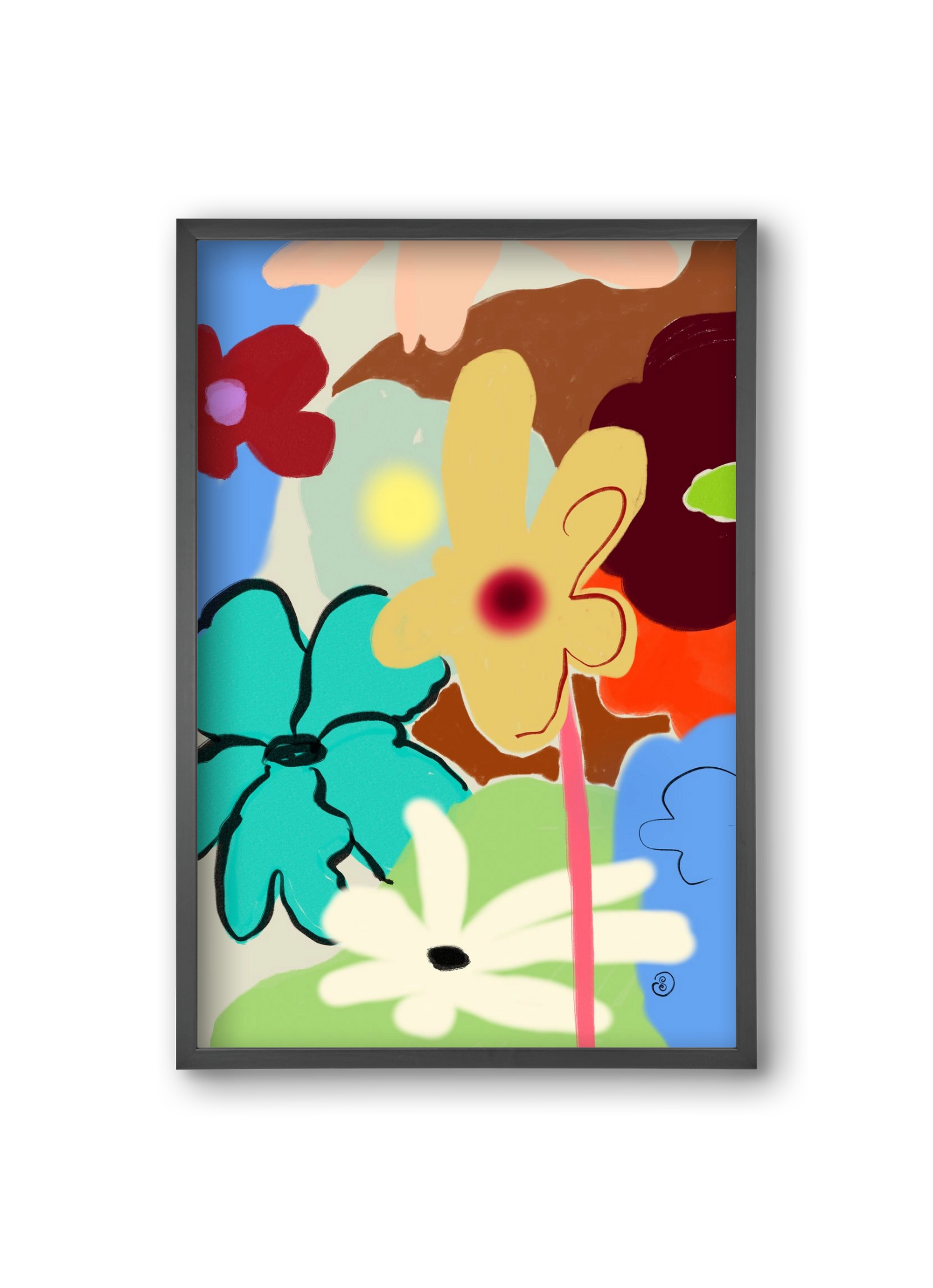 LOUD FLOWERS DANCE, 20x30 cm (20x30 cm), Fekete keret