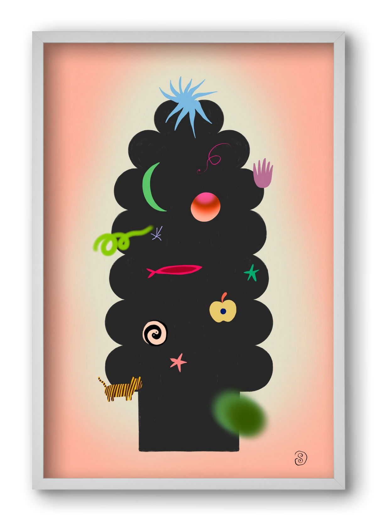 CONTEMPORARY CHRISTMAS TREE, 40x60 cm (40x60 cm), Fehér keret