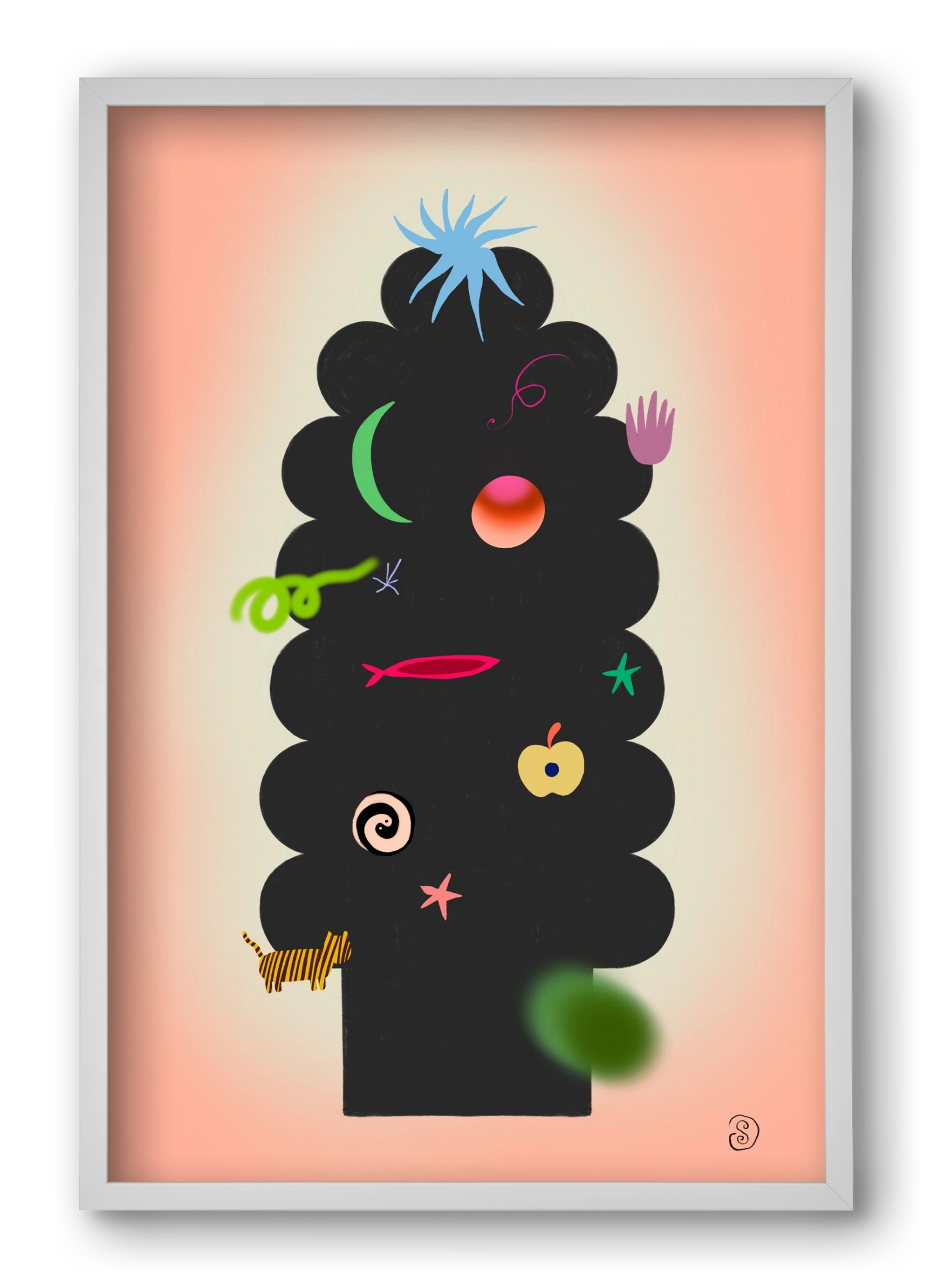 CONTEMPORARY CHRISTMAS TREE, 40x60 cm (40x60 cm), Fehér keret
