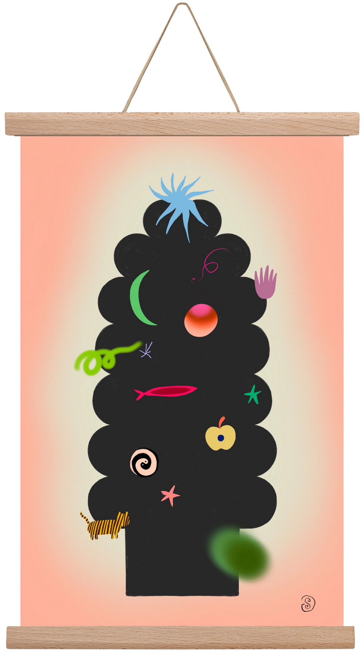 CONTEMPORARY CHRISTMAS TREE, 30x45 cm (30x45 cm), Tölgy akasztó