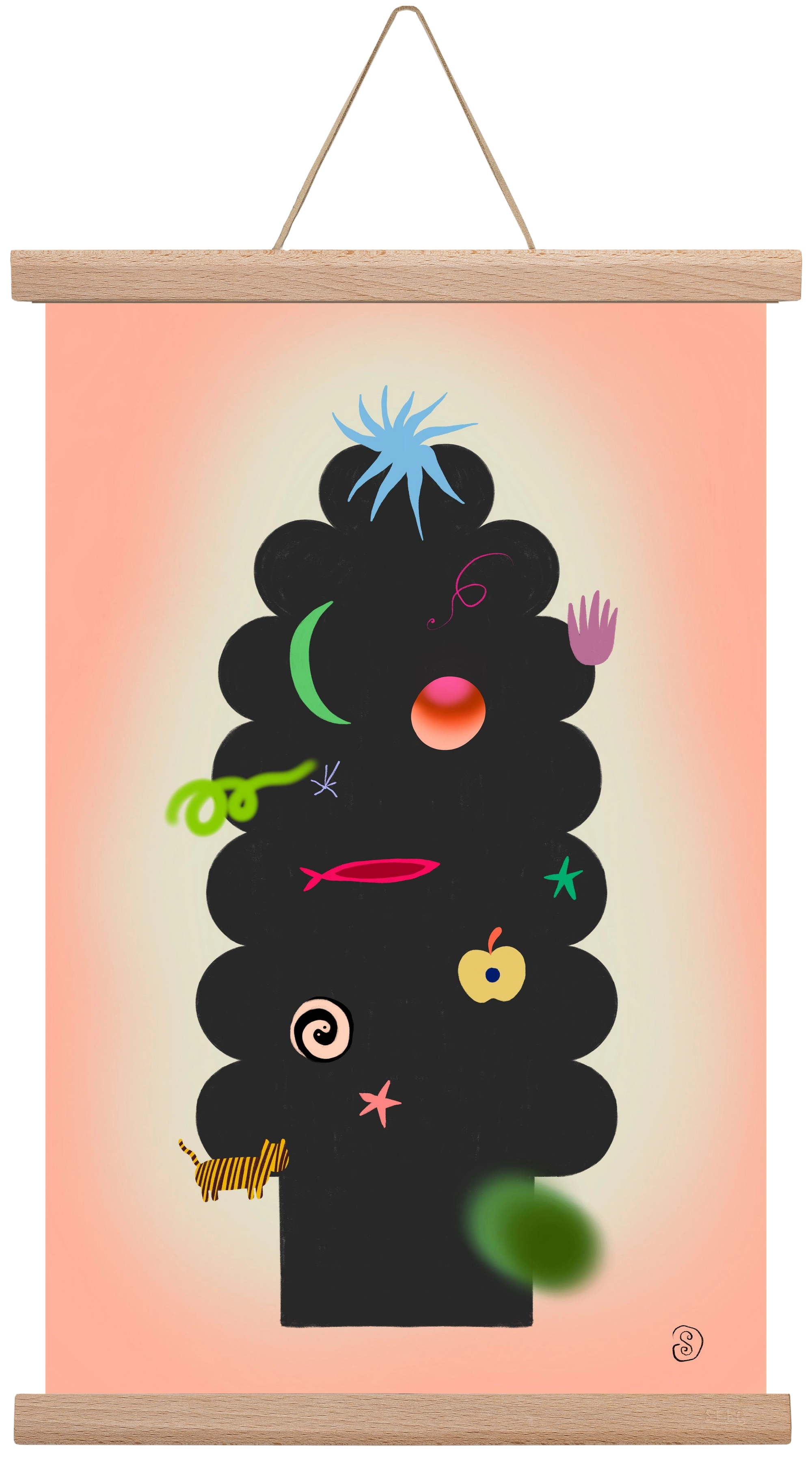 CONTEMPORARY CHRISTMAS TREE, 30x45 cm (30x45 cm), Tölgy akasztó