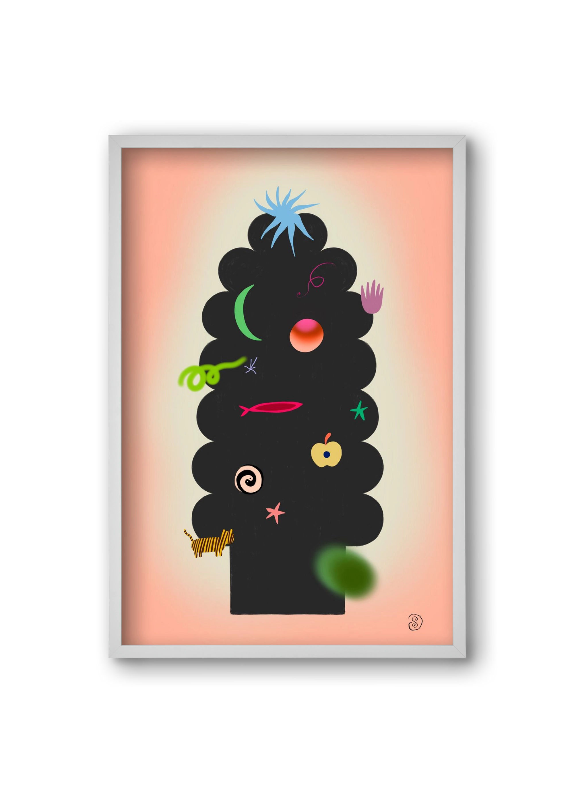 CONTEMPORARY CHRISTMAS TREE, 20x30 cm (20x30 cm), Fehér keret