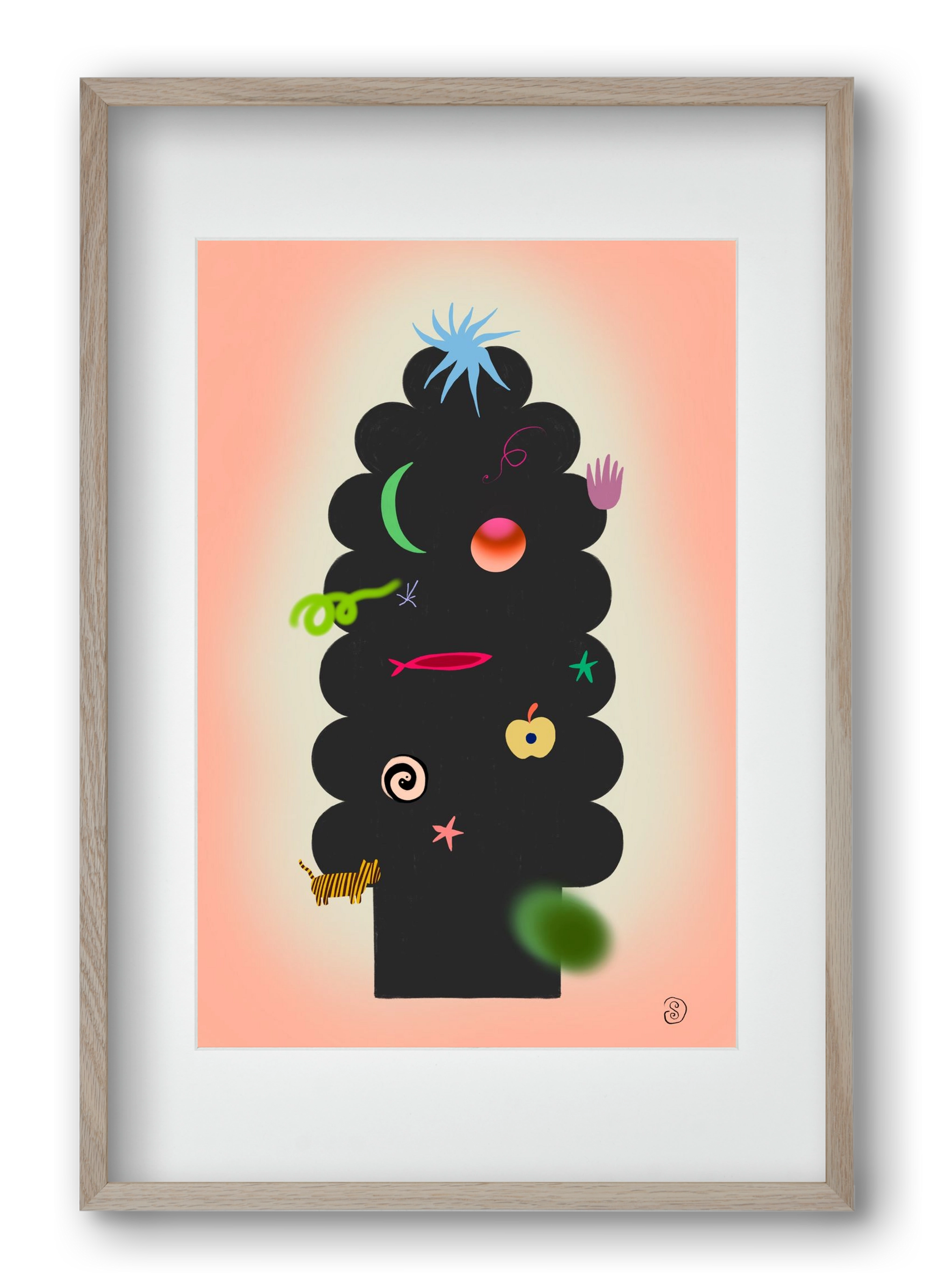 CONTEMPORARY CHRISTMAS TREE, 40x60 cm (30x45 cm), Tölgy keret, paszpartuval