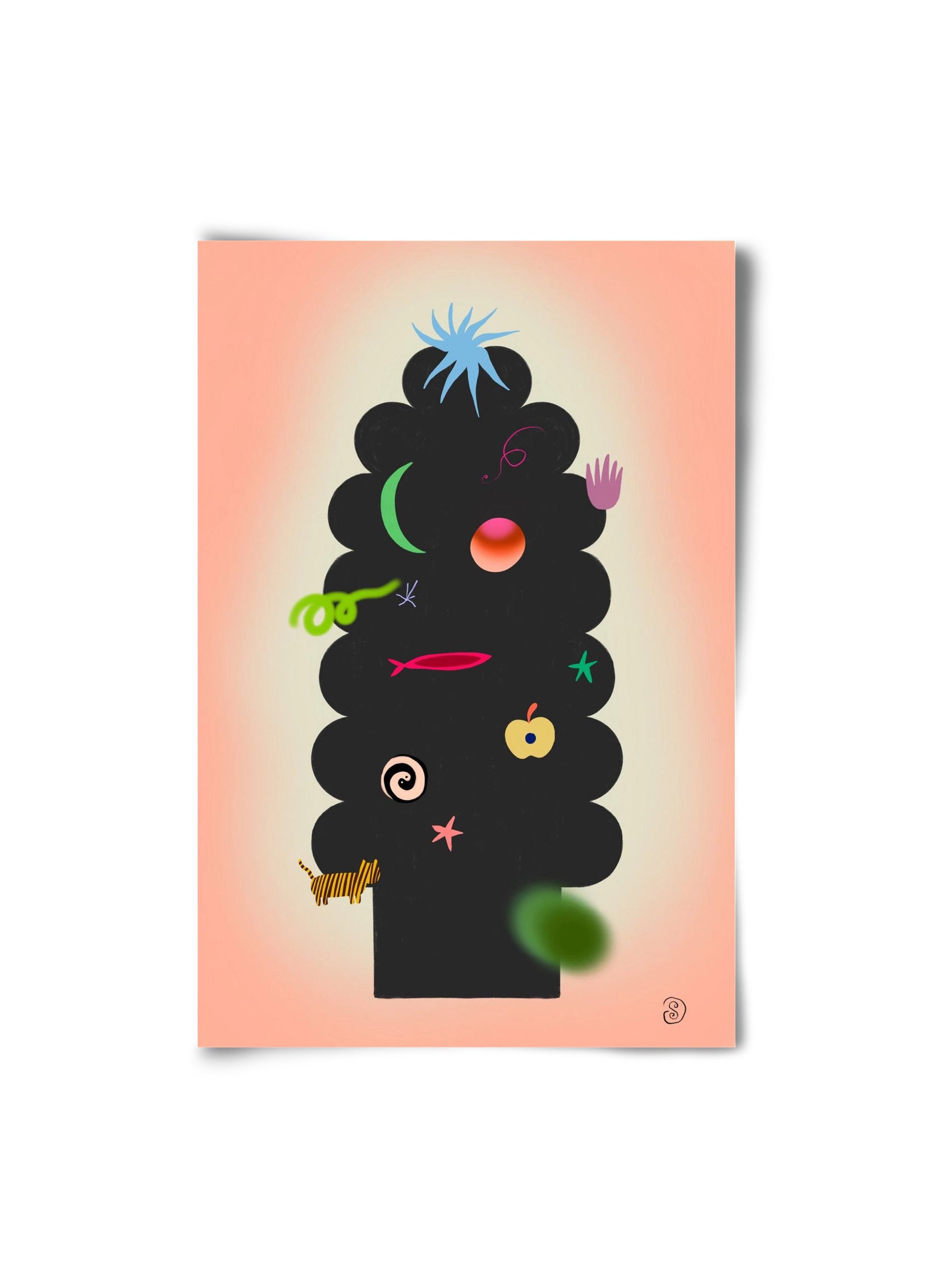 CONTEMPORARY CHRISTMAS TREE, 20x30 cm, Keret nélkül