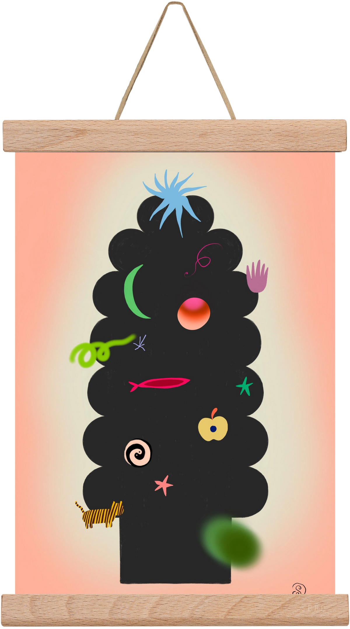 CONTEMPORARY CHRISTMAS TREE, 20x30 cm (20x30 cm), Tölgy akasztó