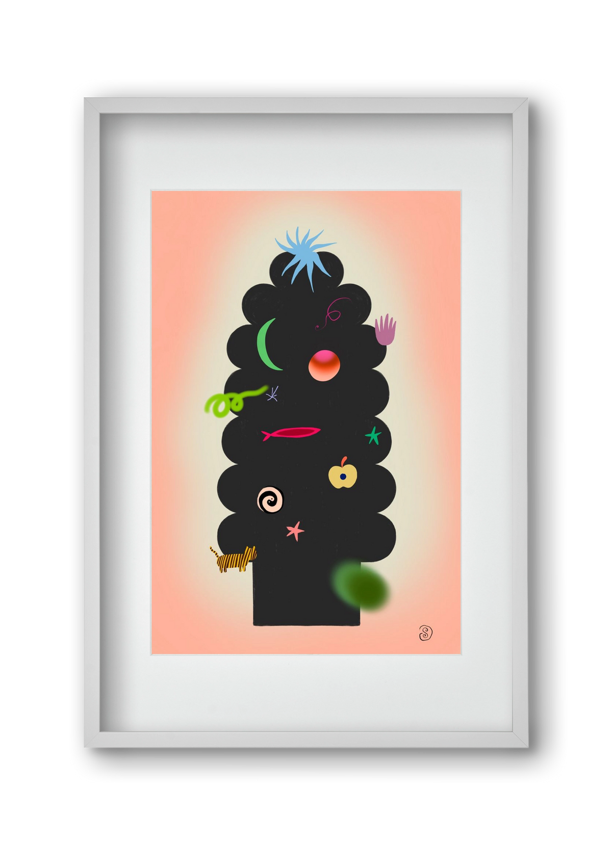 CONTEMPORARY CHRISTMAS TREE, 30x45 cm (20x30 cm), Fehér keret, paszpartuval