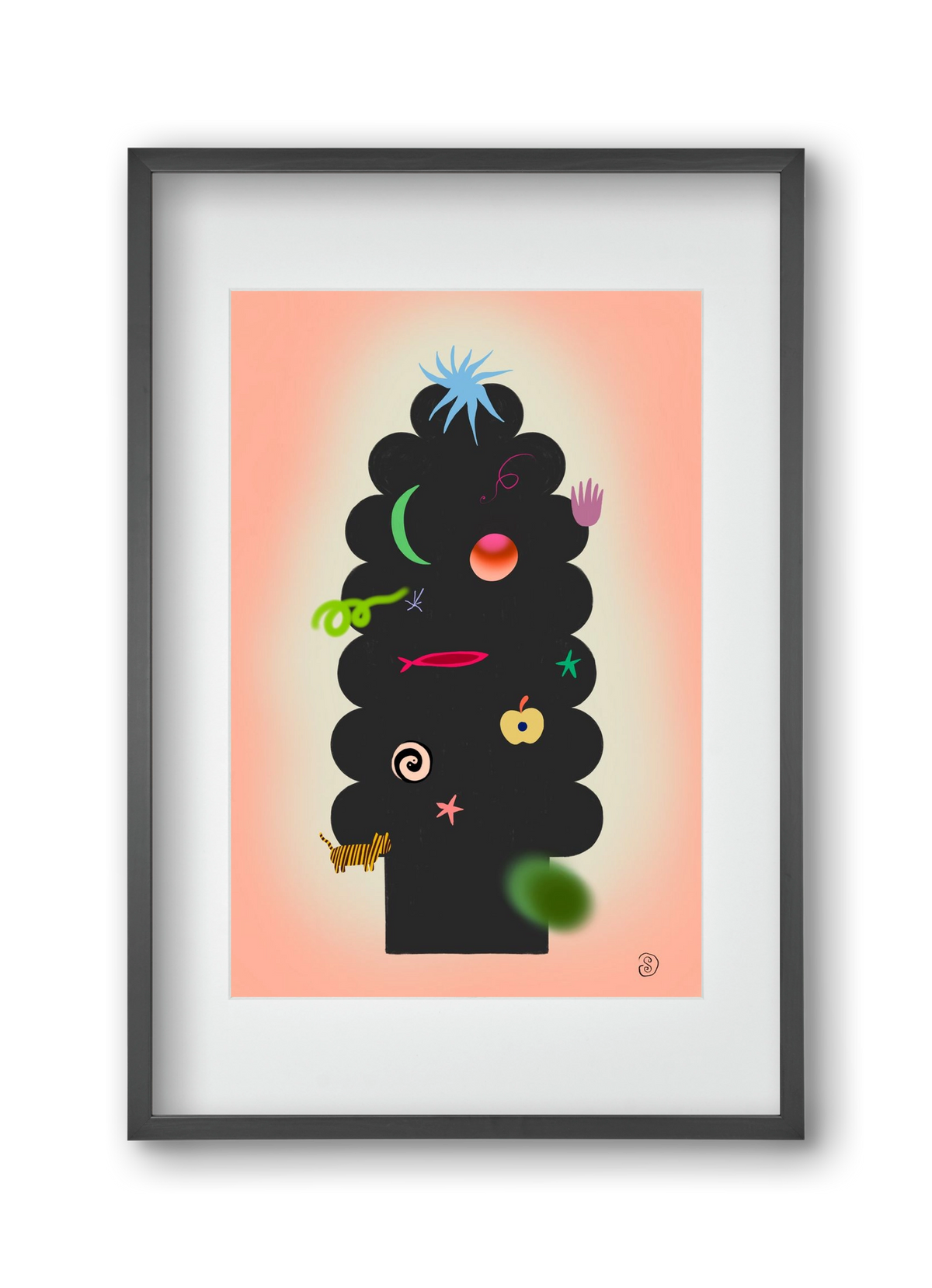 CONTEMPORARY CHRISTMAS TREE, 30x45 cm (20x30 cm), Fekete keret, paszpartuval