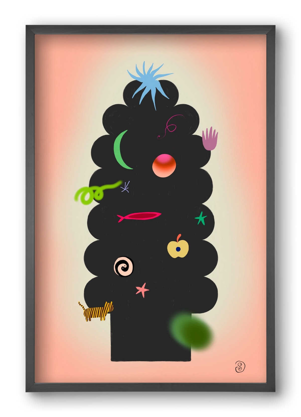 CONTEMPORARY CHRISTMAS TREE, 40x60 cm (40x60 cm), Fekete keret