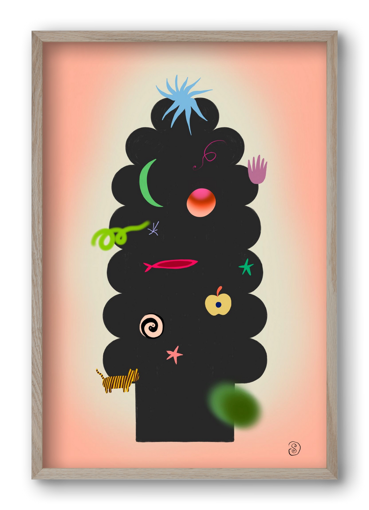 CONTEMPORARY CHRISTMAS TREE, 40x60 cm (40x60 cm), Tölgy keret