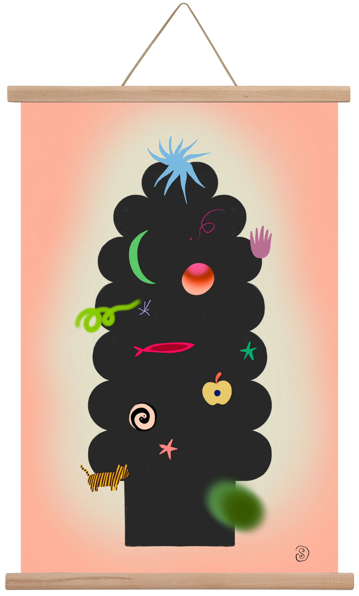 CONTEMPORARY CHRISTMAS TREE, 40x60 cm (40x60 cm), Tölgy akasztó