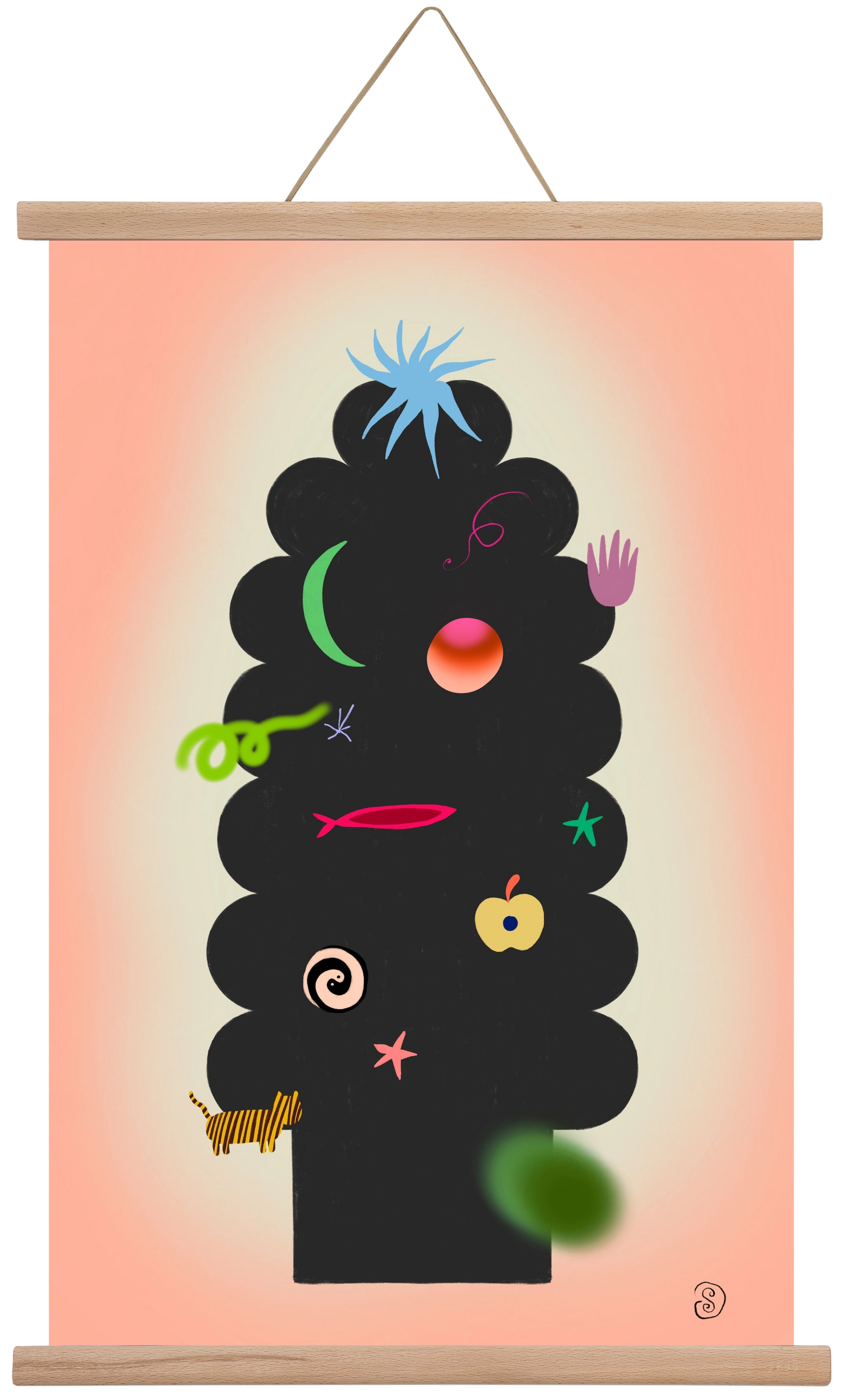 CONTEMPORARY CHRISTMAS TREE, 40x60 cm (40x60 cm), Tölgy akasztó