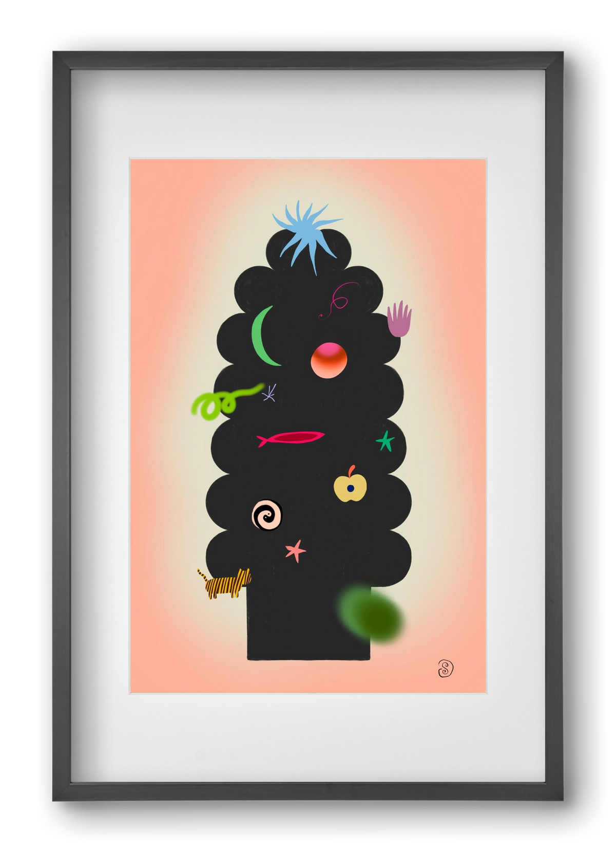CONTEMPORARY CHRISTMAS TREE, 40x60 cm (30x45 cm), Fekete keret, paszpartuval