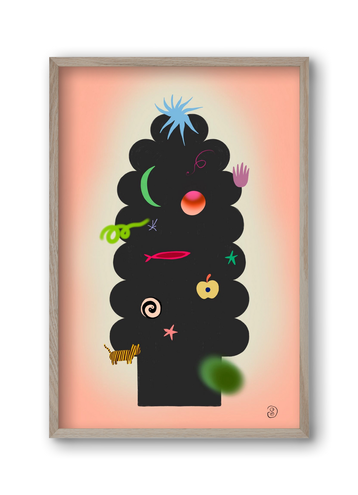 CONTEMPORARY CHRISTMAS TREE, 30x45 cm (30x45 cm), Tölgy keret