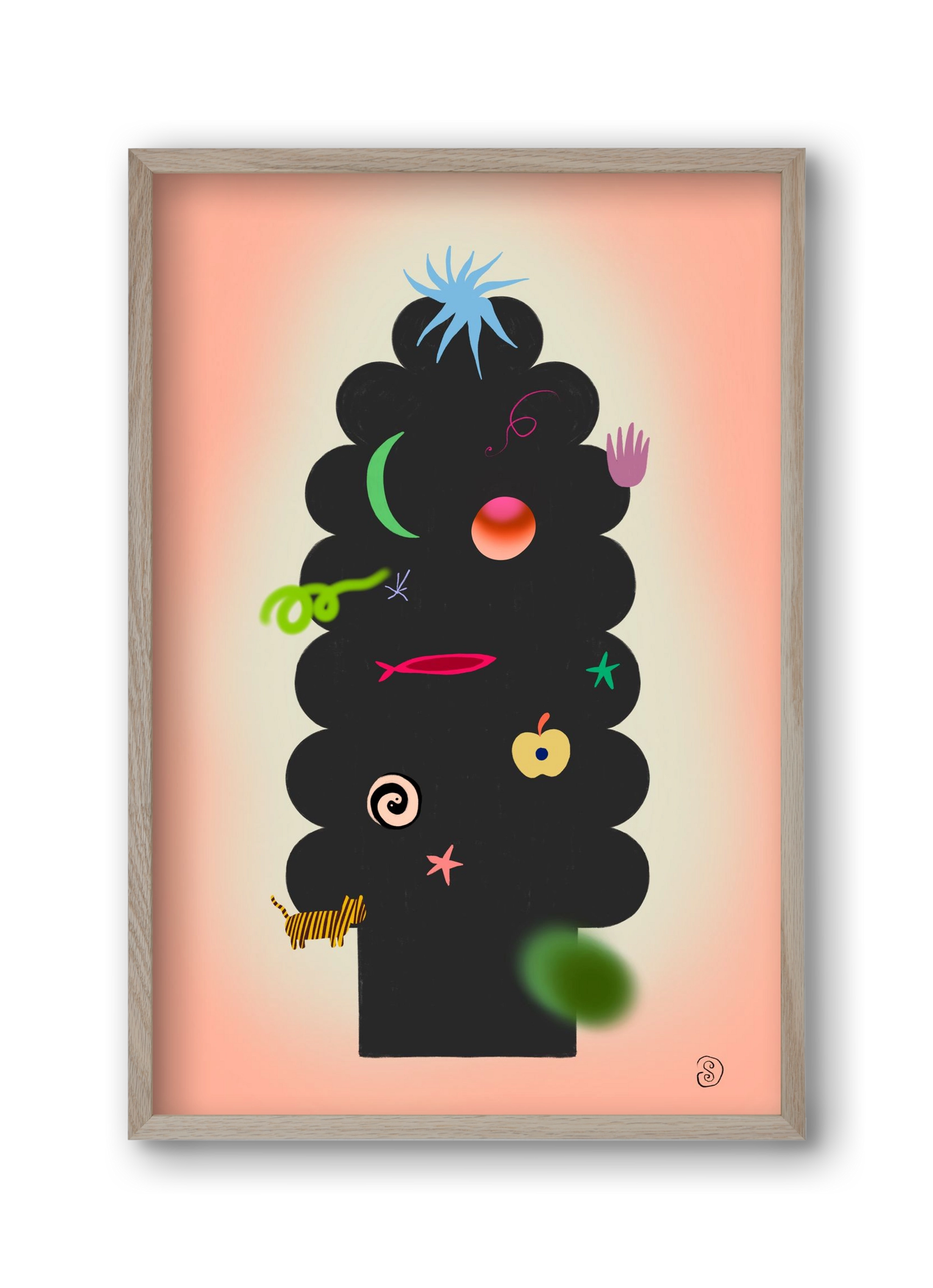 CONTEMPORARY CHRISTMAS TREE, 30x45 cm (30x45 cm), Tölgy keret