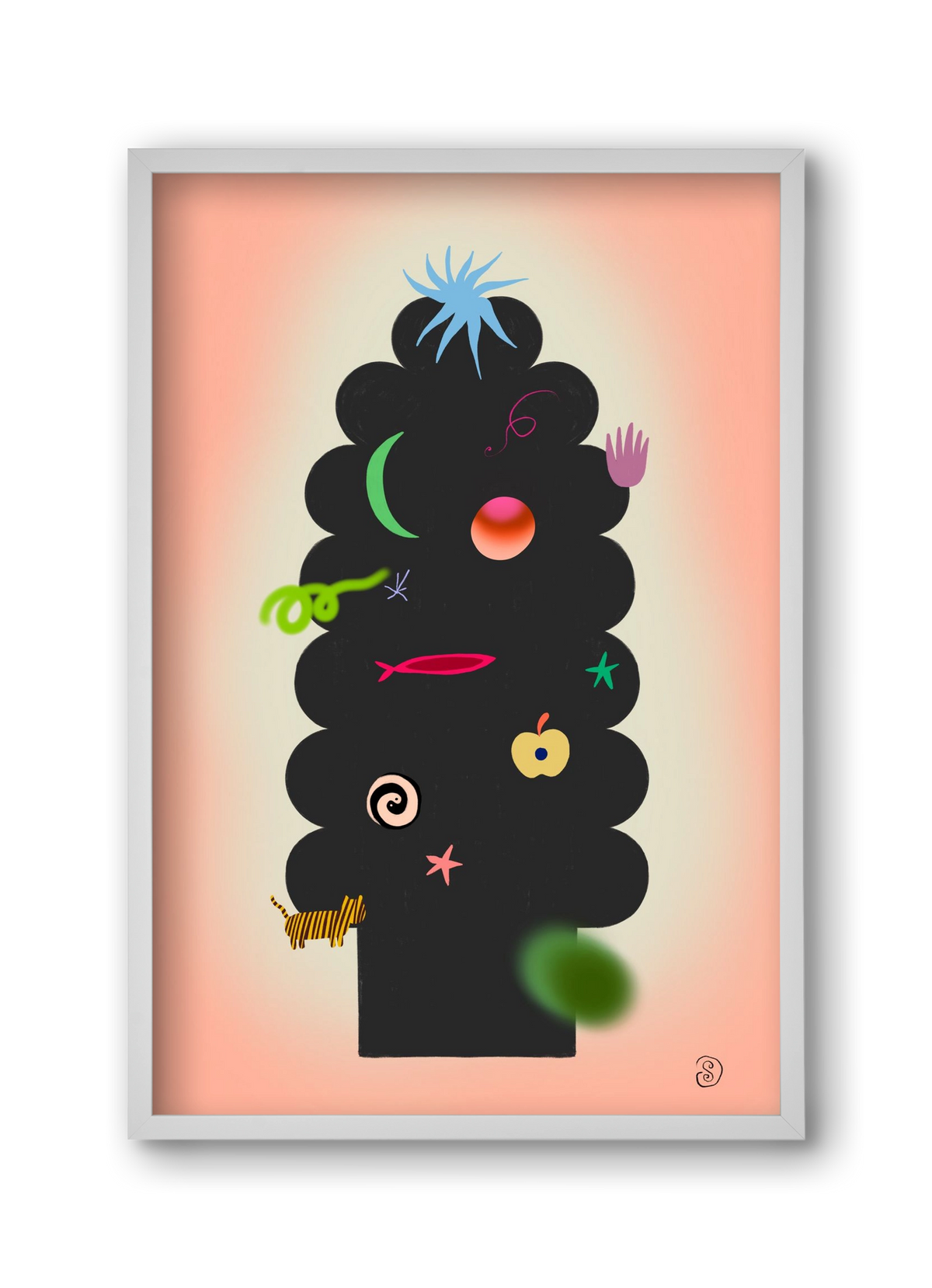 CONTEMPORARY CHRISTMAS TREE, 30x45 cm (30x45 cm), Fehér keret