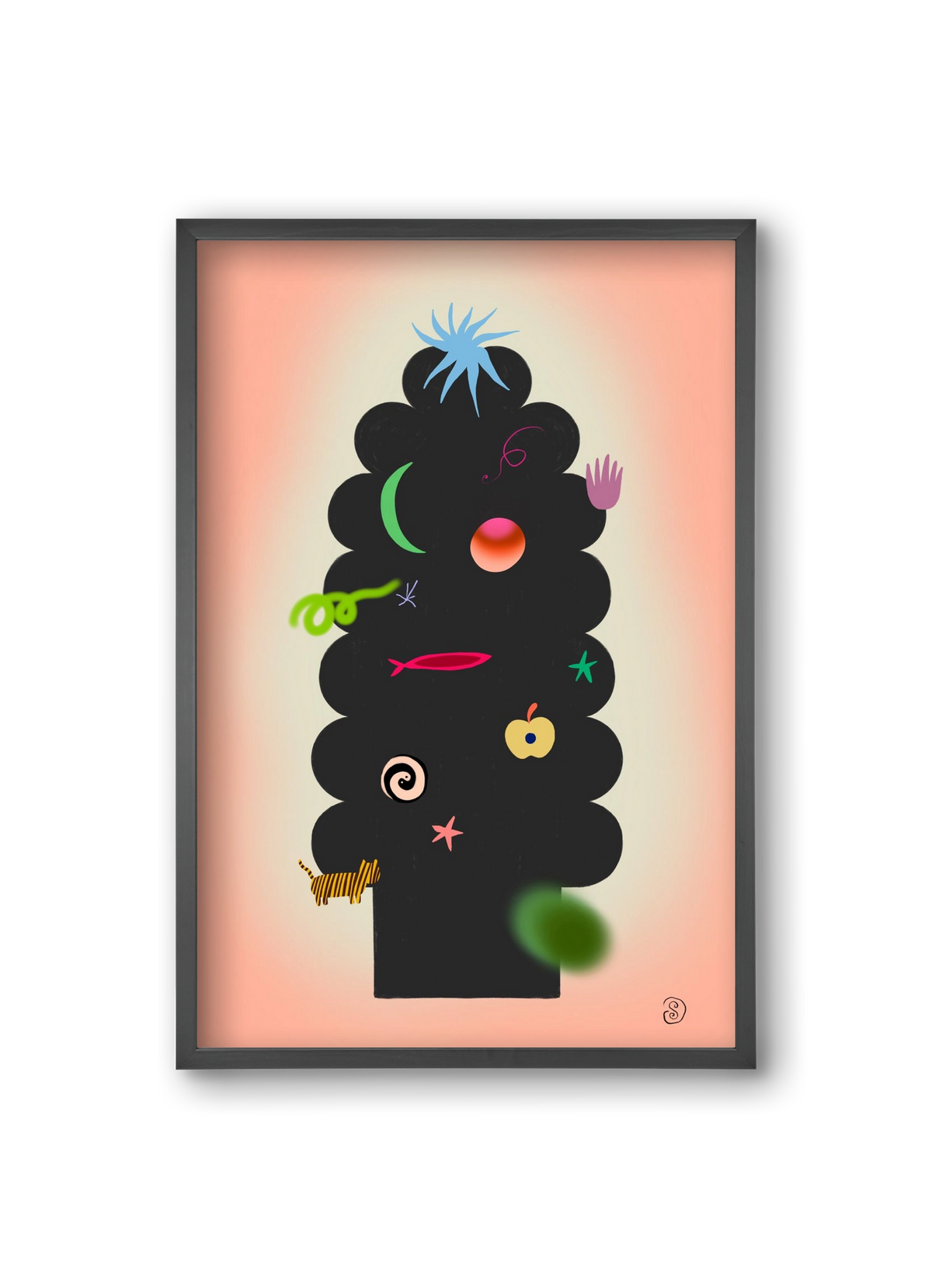 CONTEMPORARY CHRISTMAS TREE, 20x30 cm (20x30 cm), Fekete keret