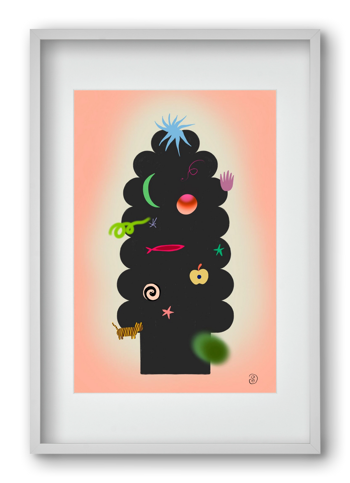 CONTEMPORARY CHRISTMAS TREE, 40x60 cm (30x45 cm), Fehér keret, paszpartuval