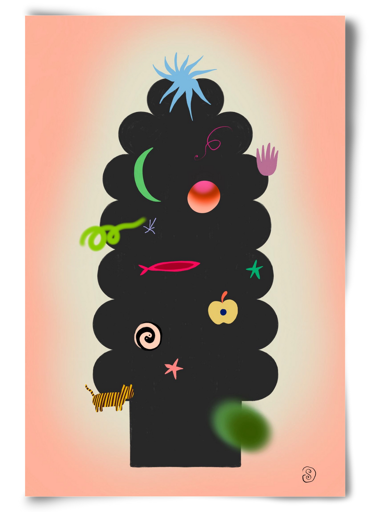CONTEMPORARY CHRISTMAS TREE, 60x90 cm, Keret nélkül