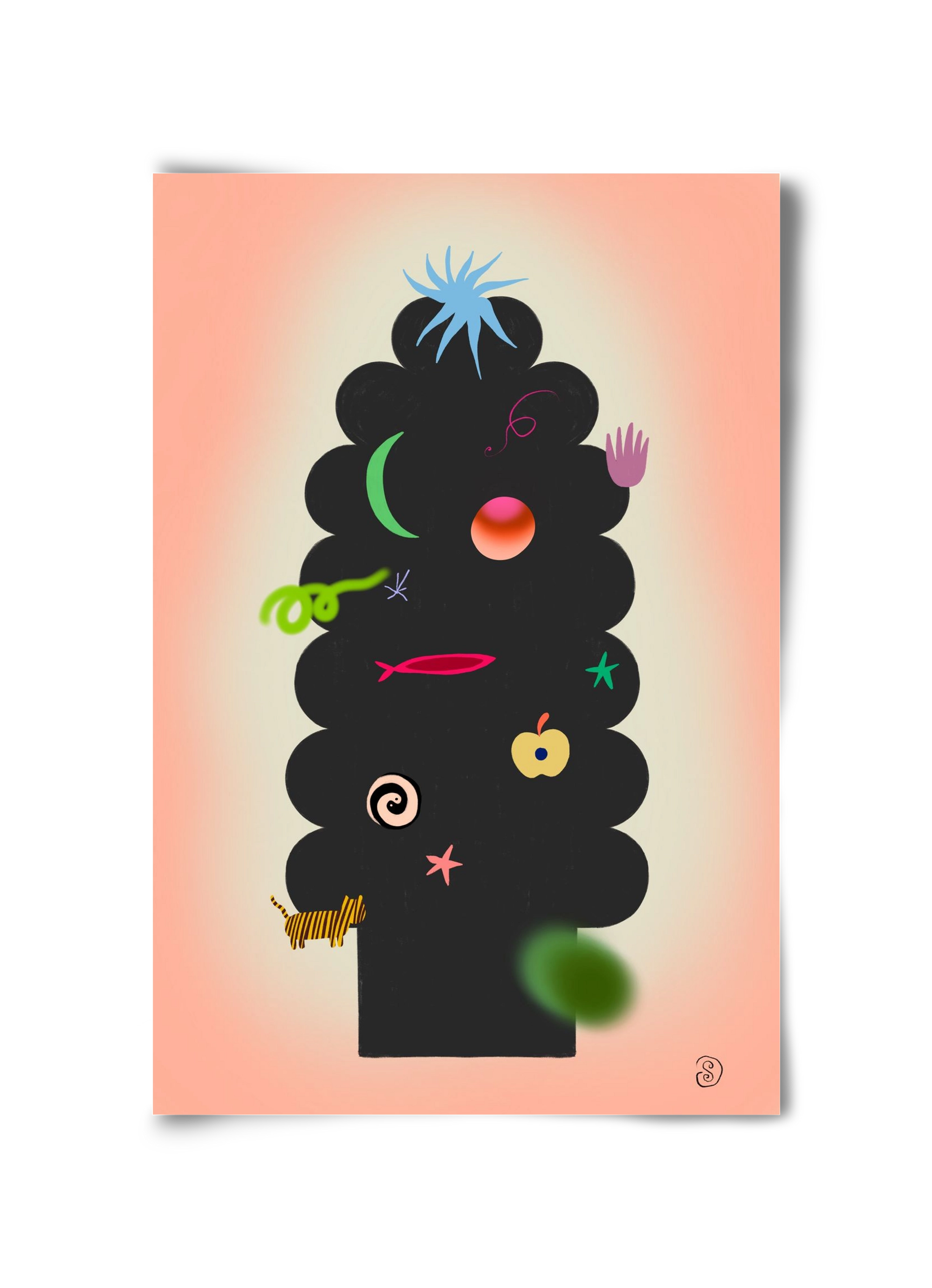 CONTEMPORARY CHRISTMAS TREE, 30x45 cm, Keret nélkül