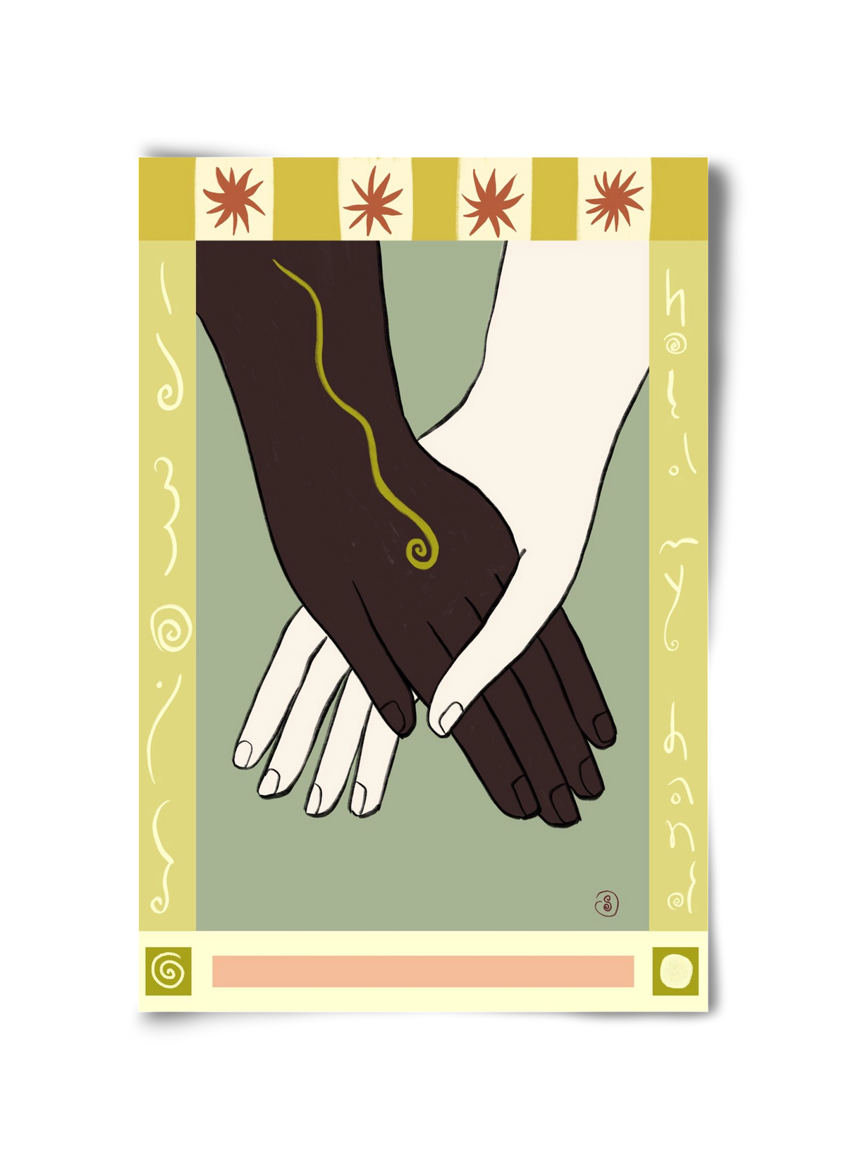 HOLDING HANDS, 30x45 cm, Keret nélkül