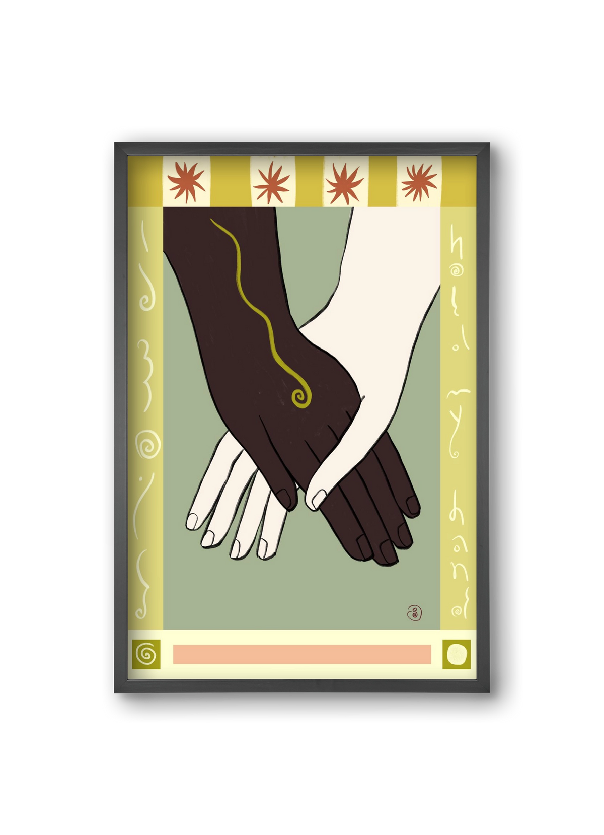 HOLDING HANDS, 20x30 cm (20x30 cm), Fekete keret