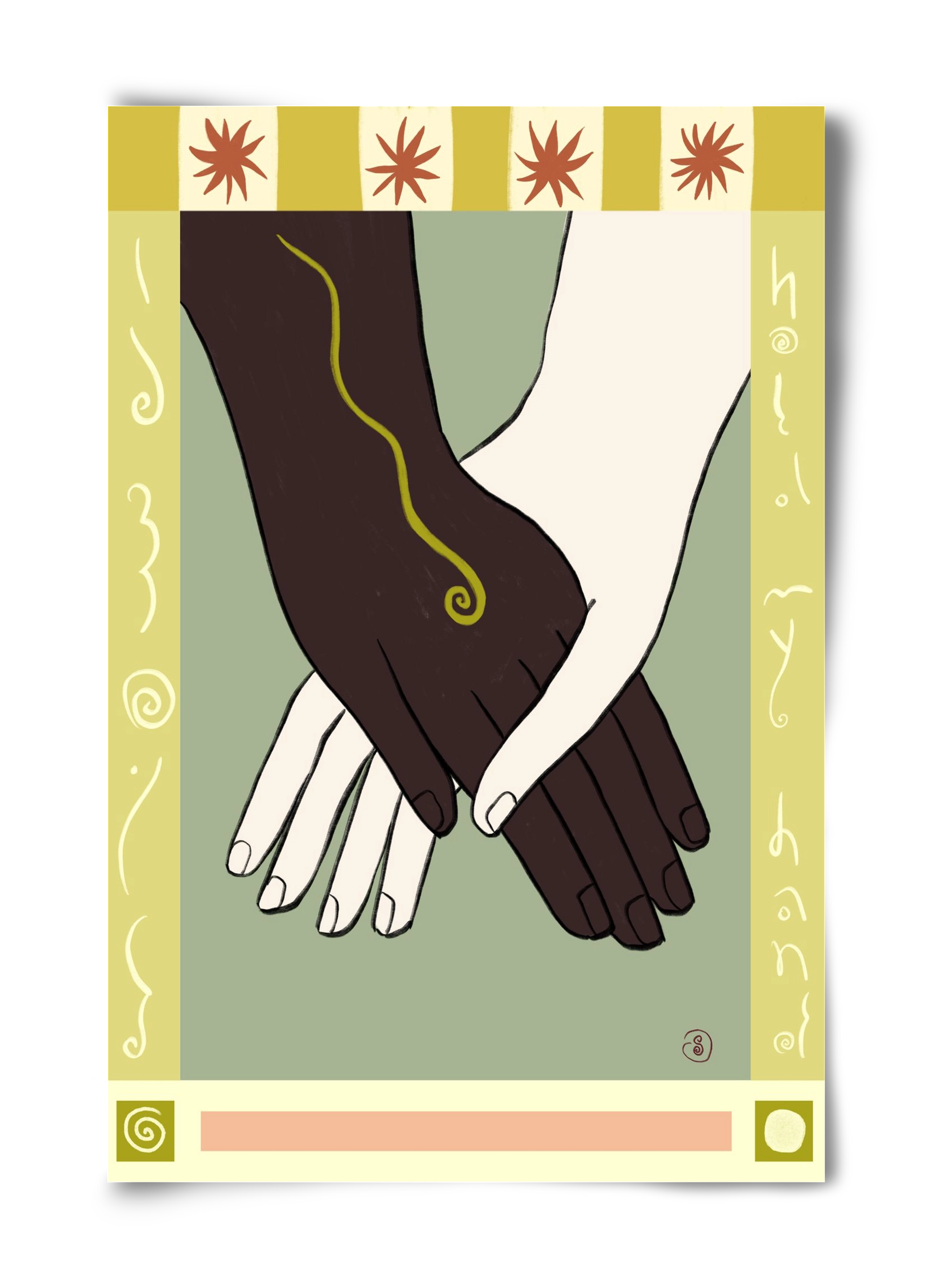 HOLDING HANDS, 40x60 cm, Keret nélkül