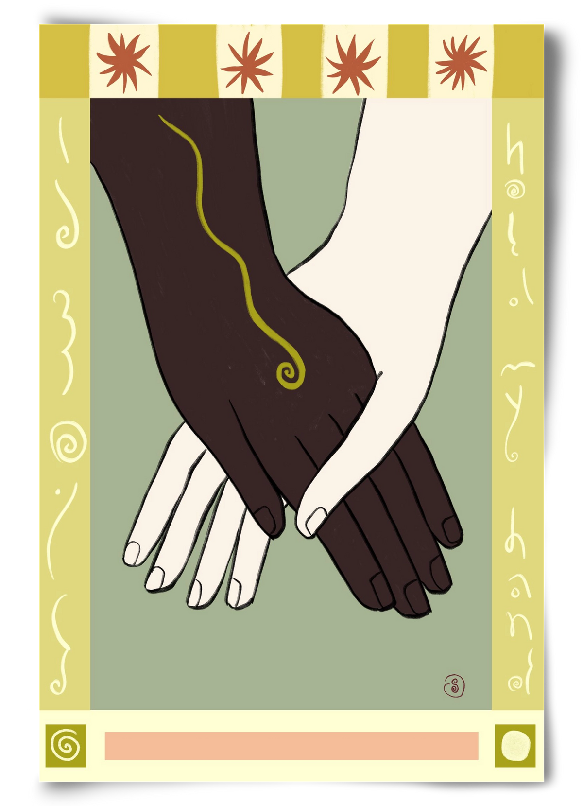 HOLDING HANDS, 60x90 cm, Keret nélkül