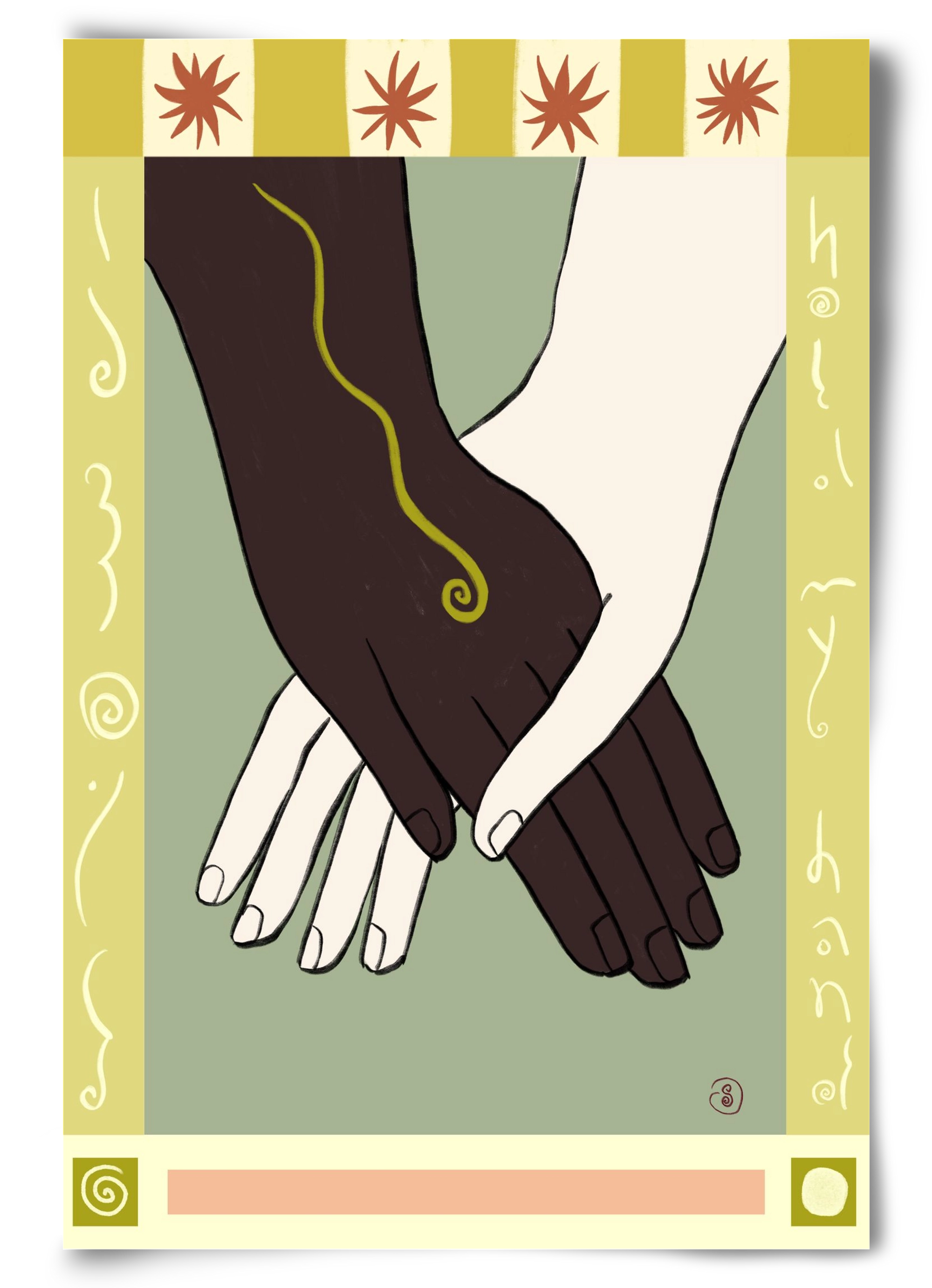 HOLDING HANDS, 60x90 cm, Keret nélkül