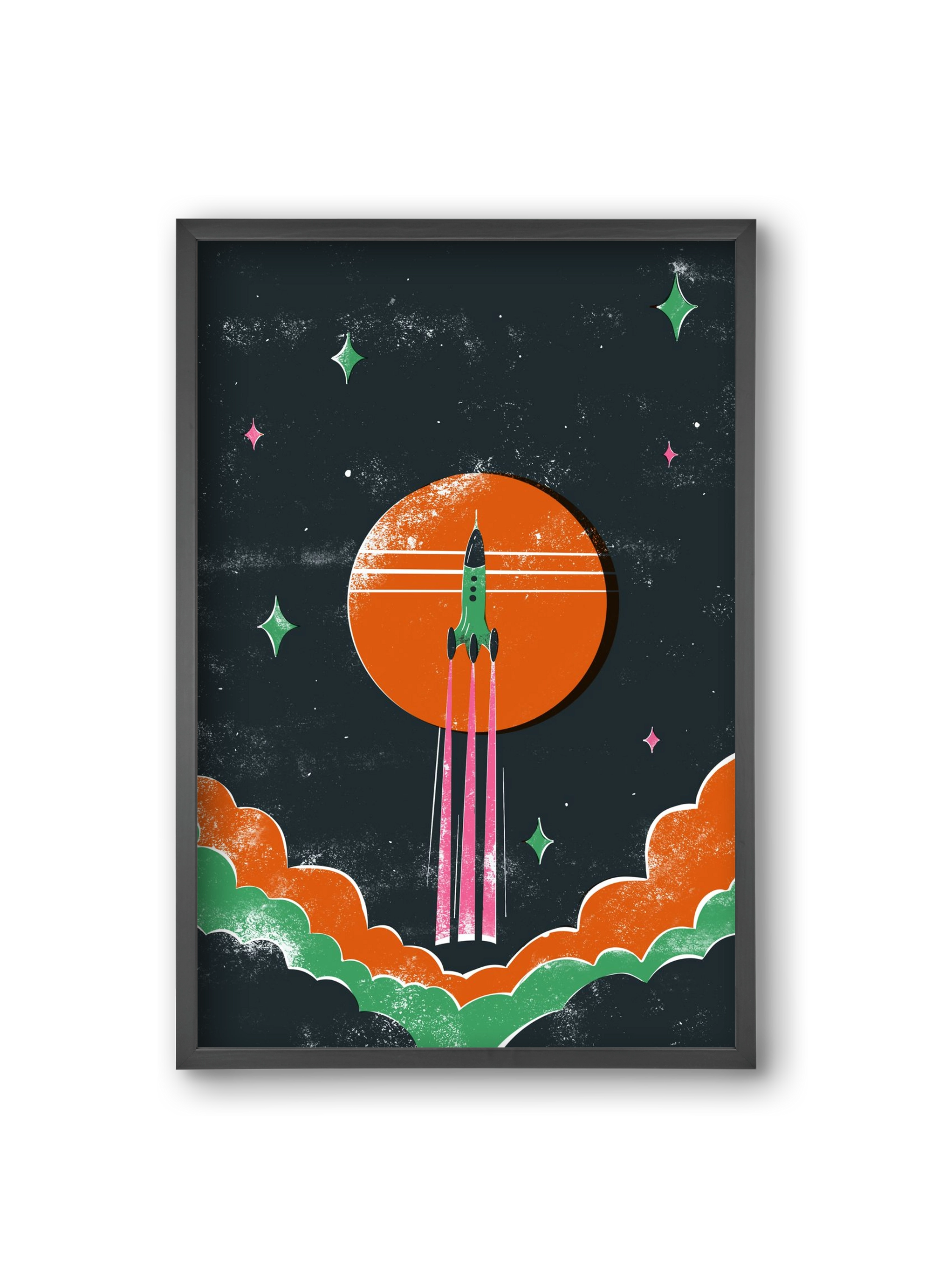 rakétanyár, 20x30 cm (20x30 cm), Fekete keret