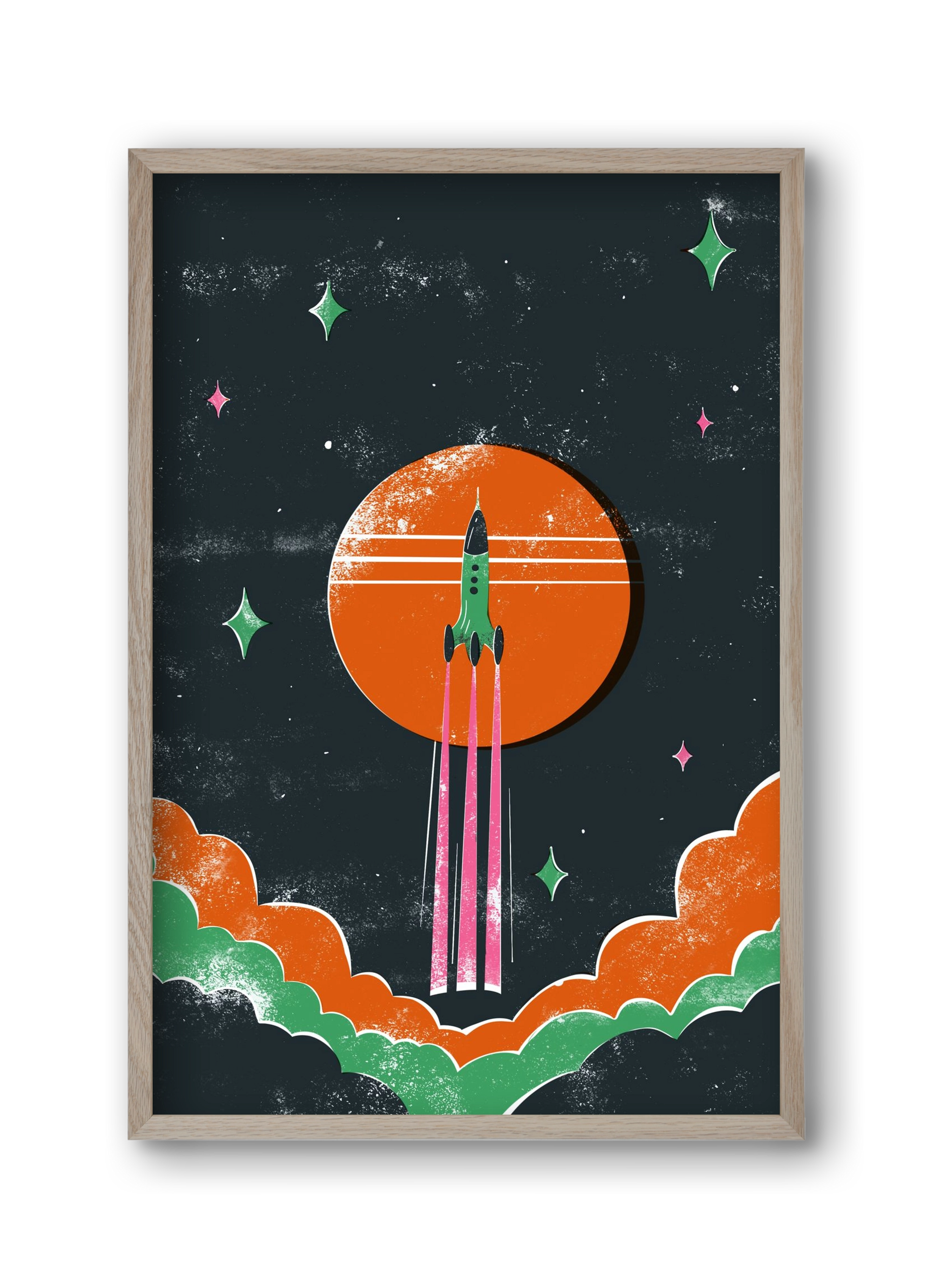 rakétanyár, 30x45 cm (30x45 cm), Tölgy keret