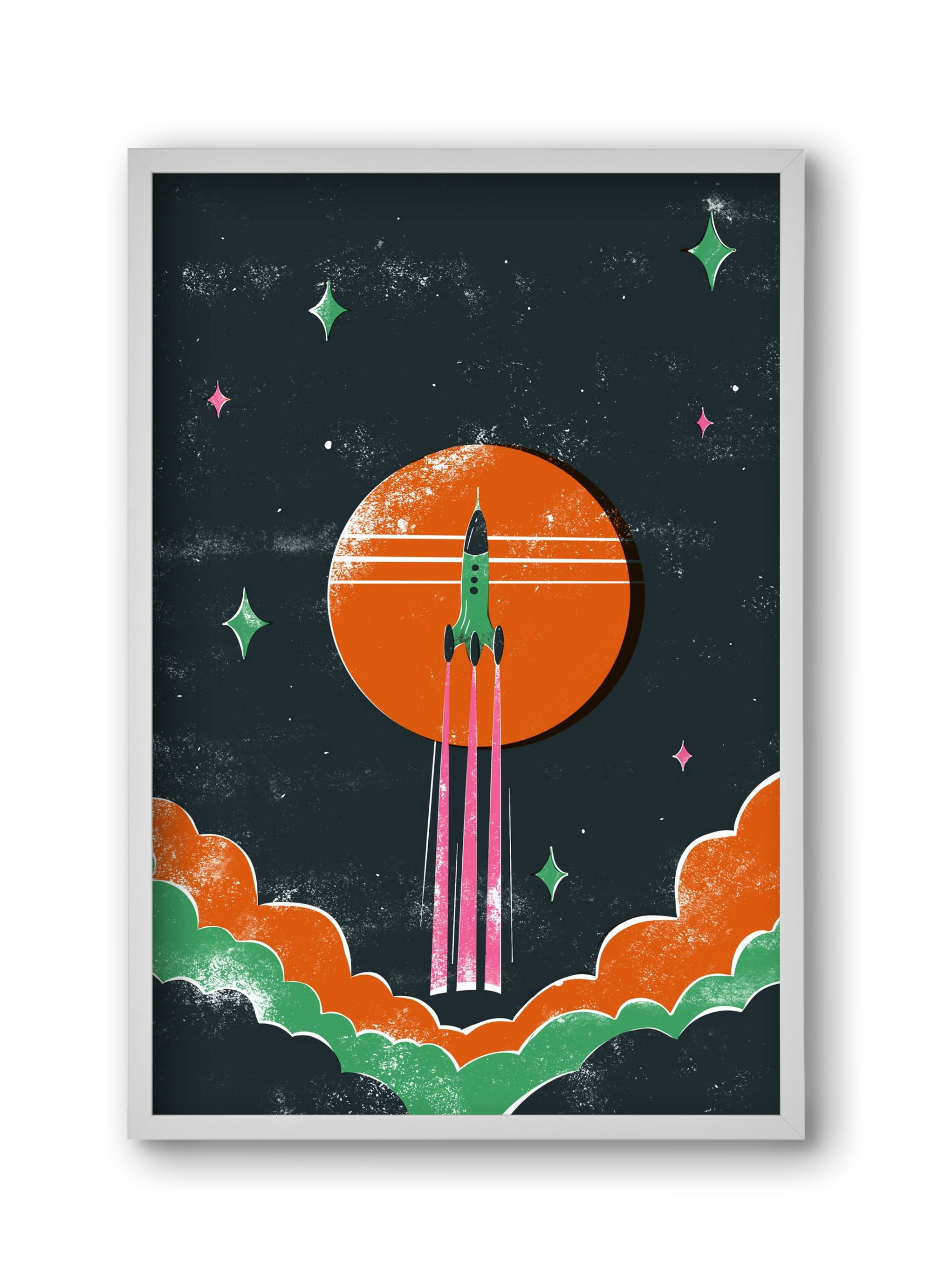 rakétanyár, 30x45 cm (30x45 cm), Fehér keret