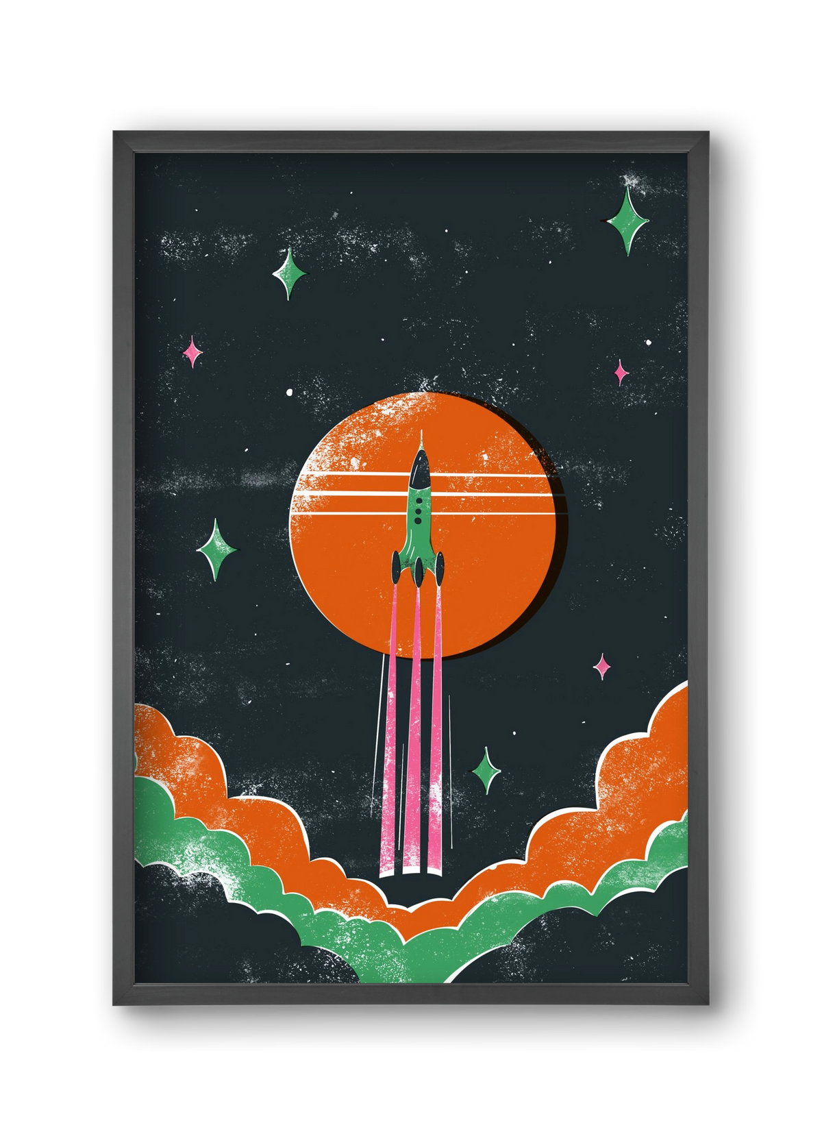 rakétanyár, 30x45 cm (30x45 cm), Fekete keret