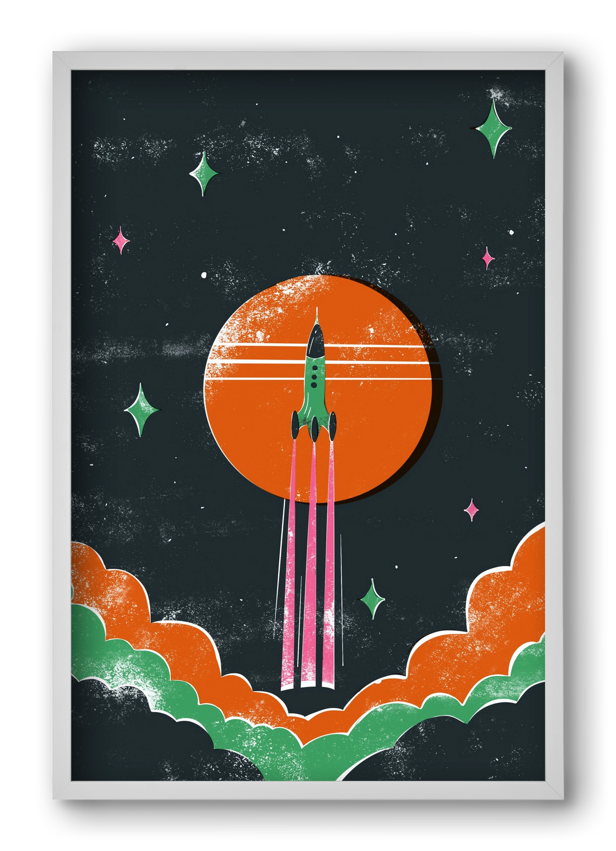 rakétanyár, 40x60 cm (40x60 cm), Fehér keret