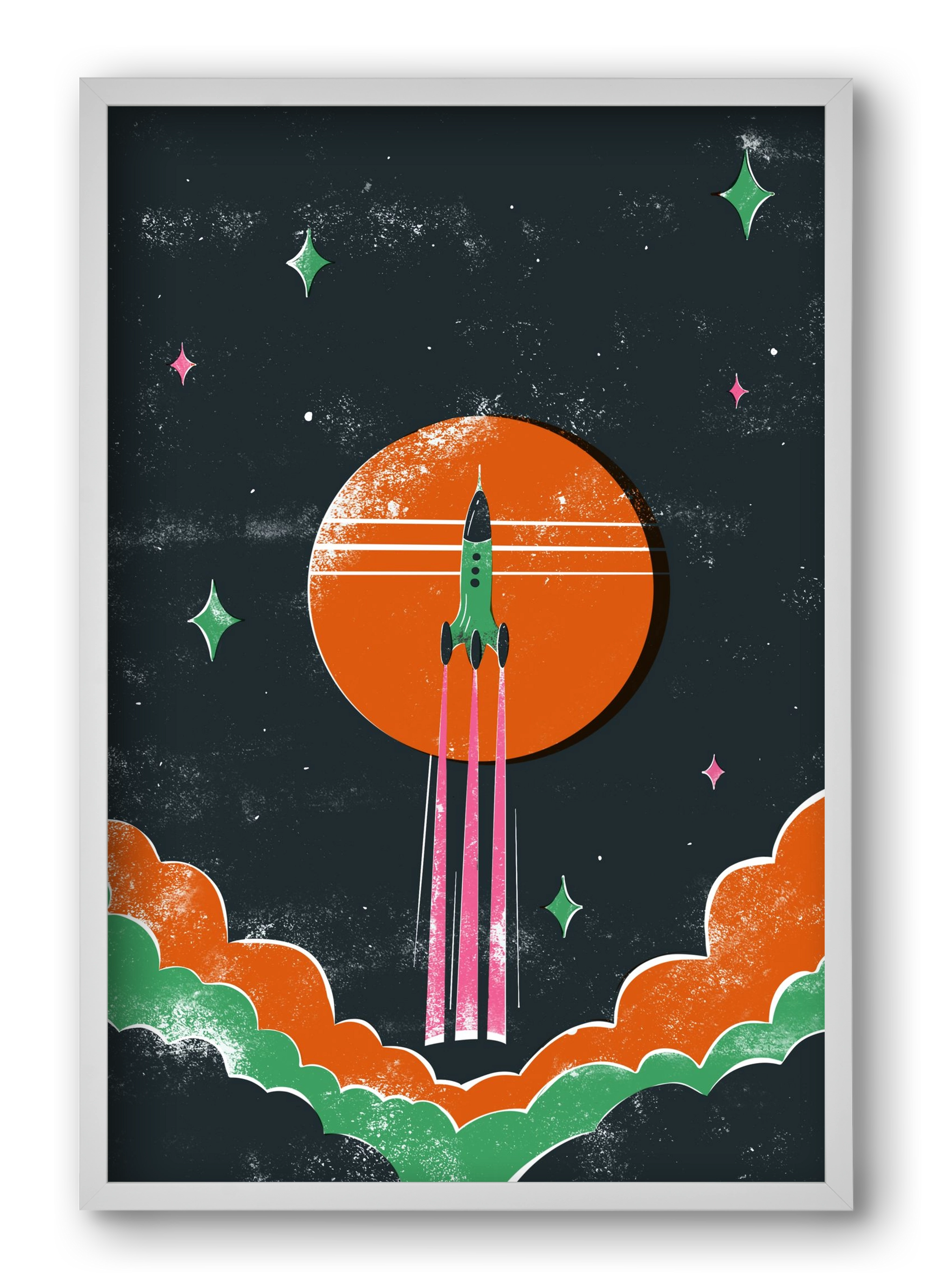 rakétanyár, 40x60 cm (40x60 cm), Fehér keret