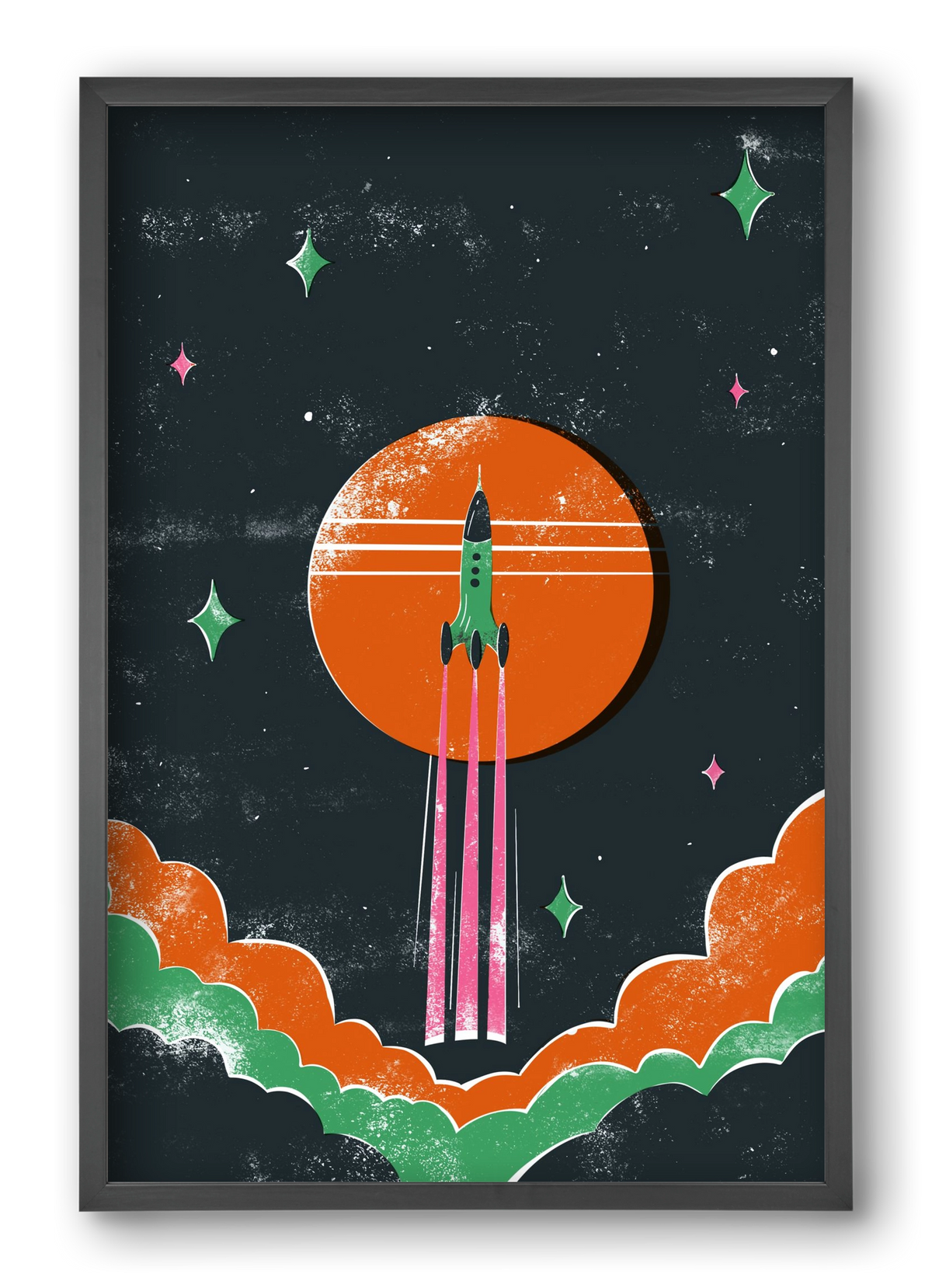 rakétanyár, 40x60 cm (40x60 cm), Fekete keret