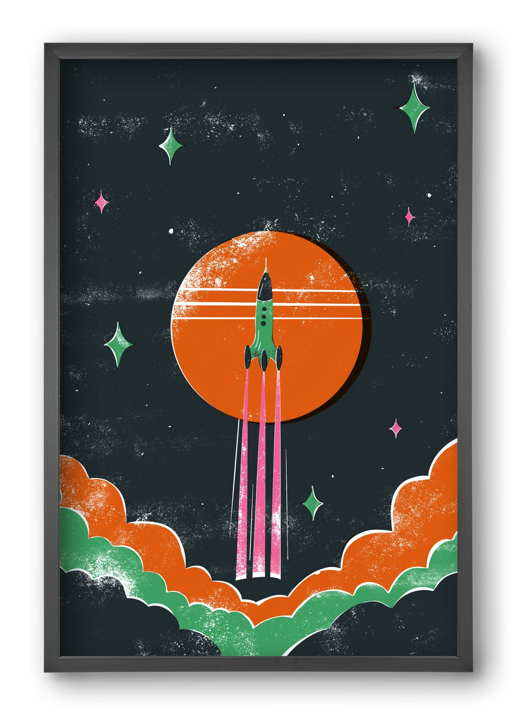 rakétanyár, 40x60 cm (40x60 cm), Fekete keret